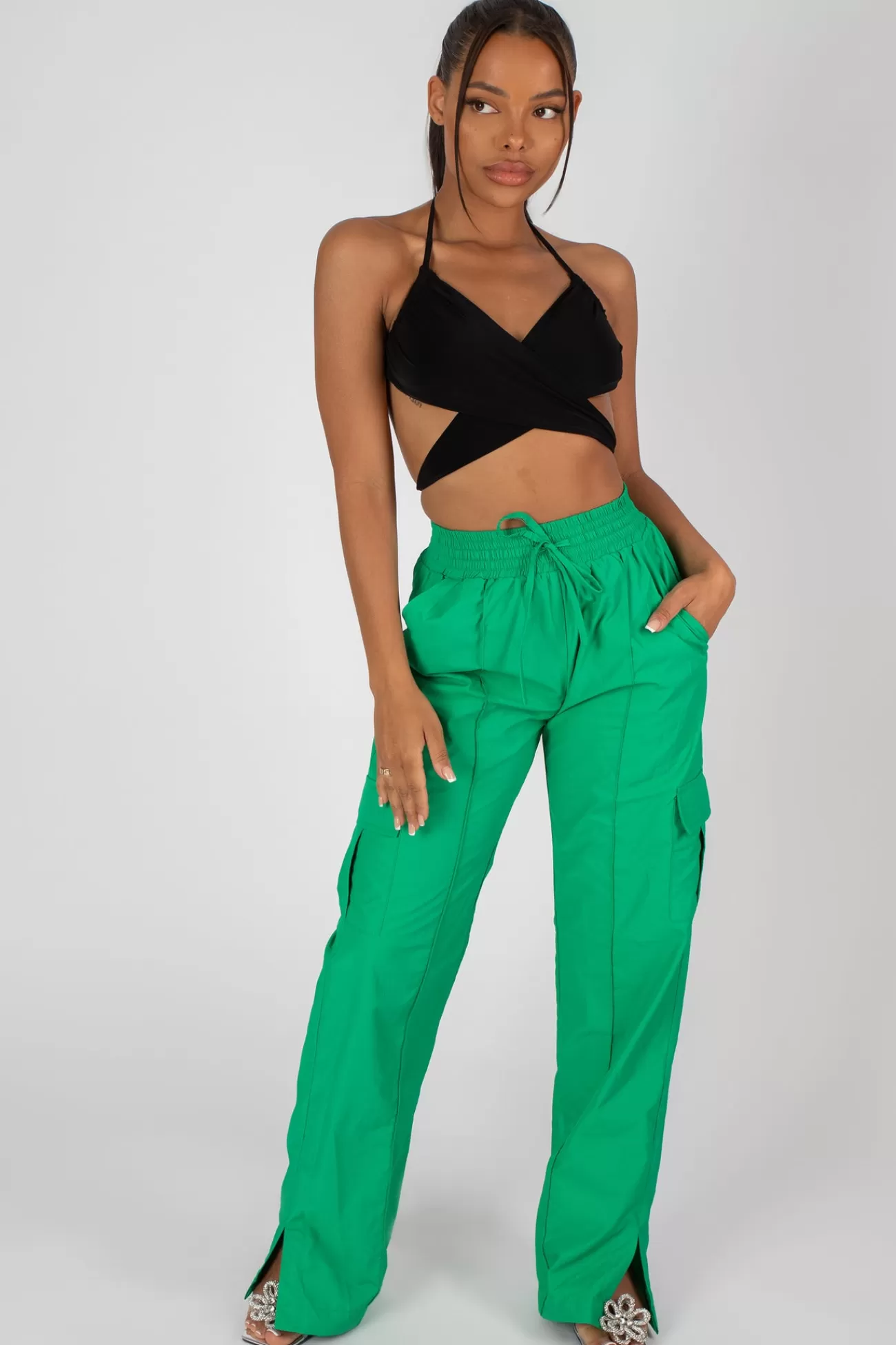 Public Desire 90S Butterfly Slinky Top Black Discount