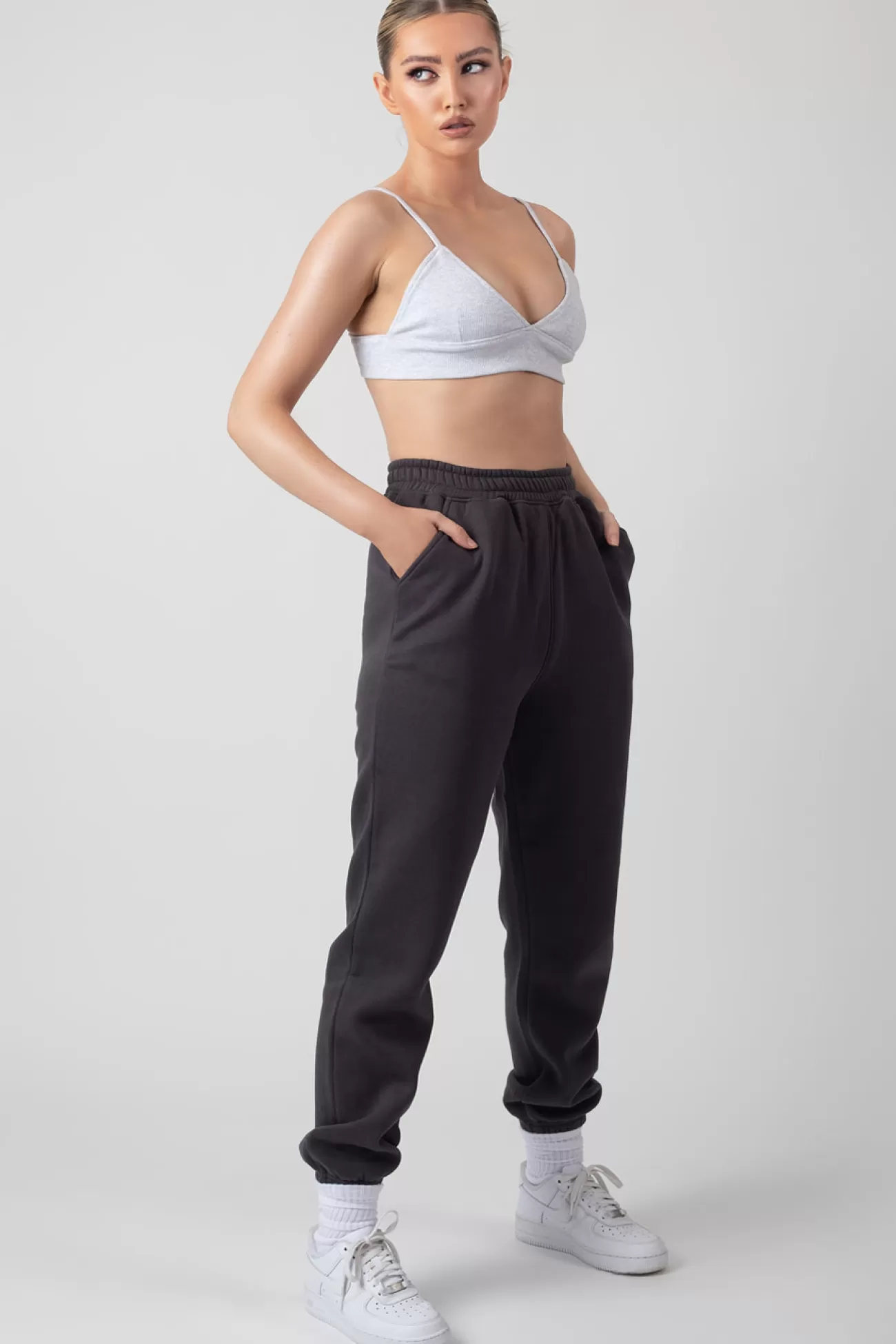Public Desire 90S Oversized Joggers Dark Grey Darkgrey Store