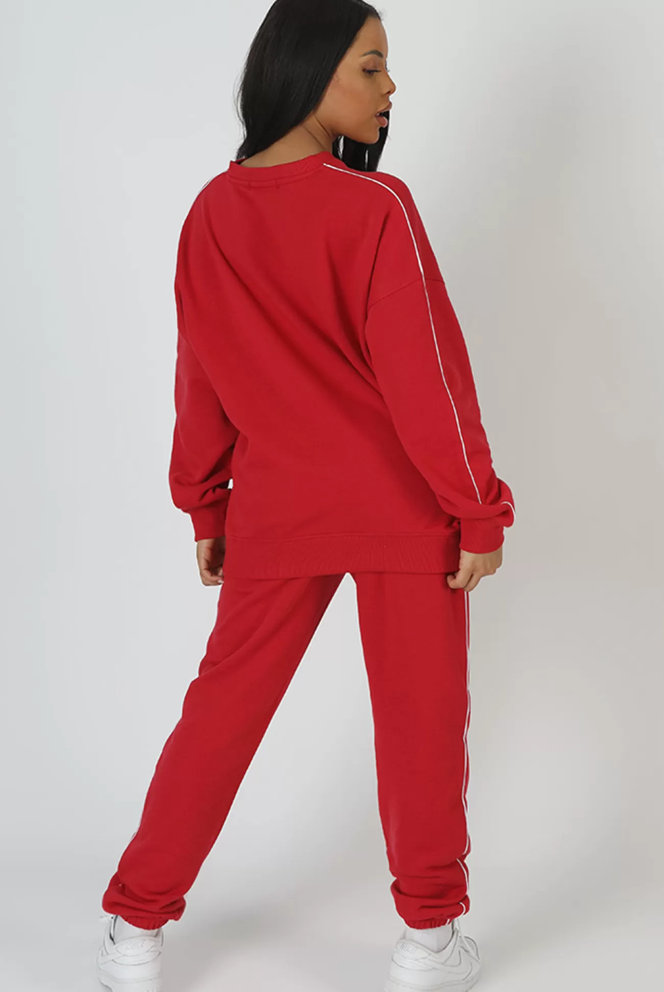 Public Desire 90's Piping Detail Jogger Red Hot