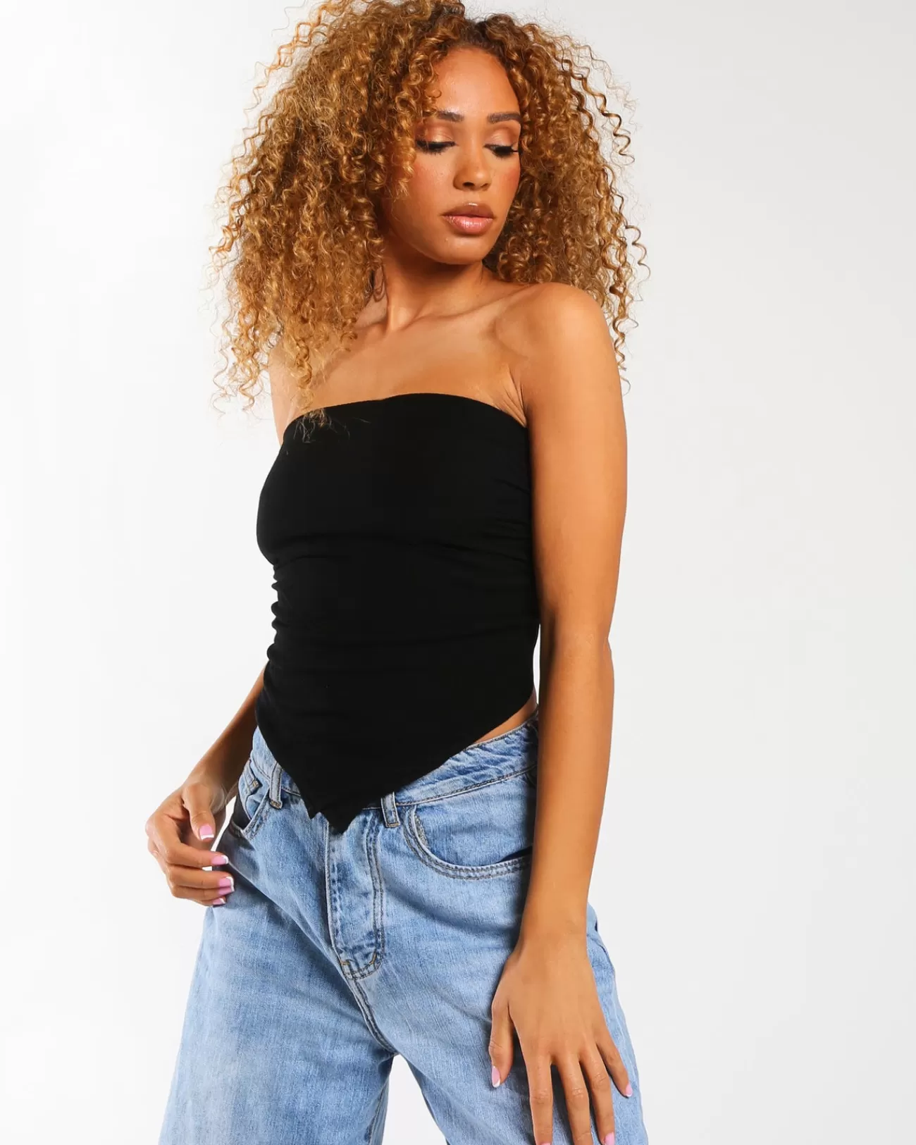 Public Desire Amber X Scarf Top In Black Best Sale