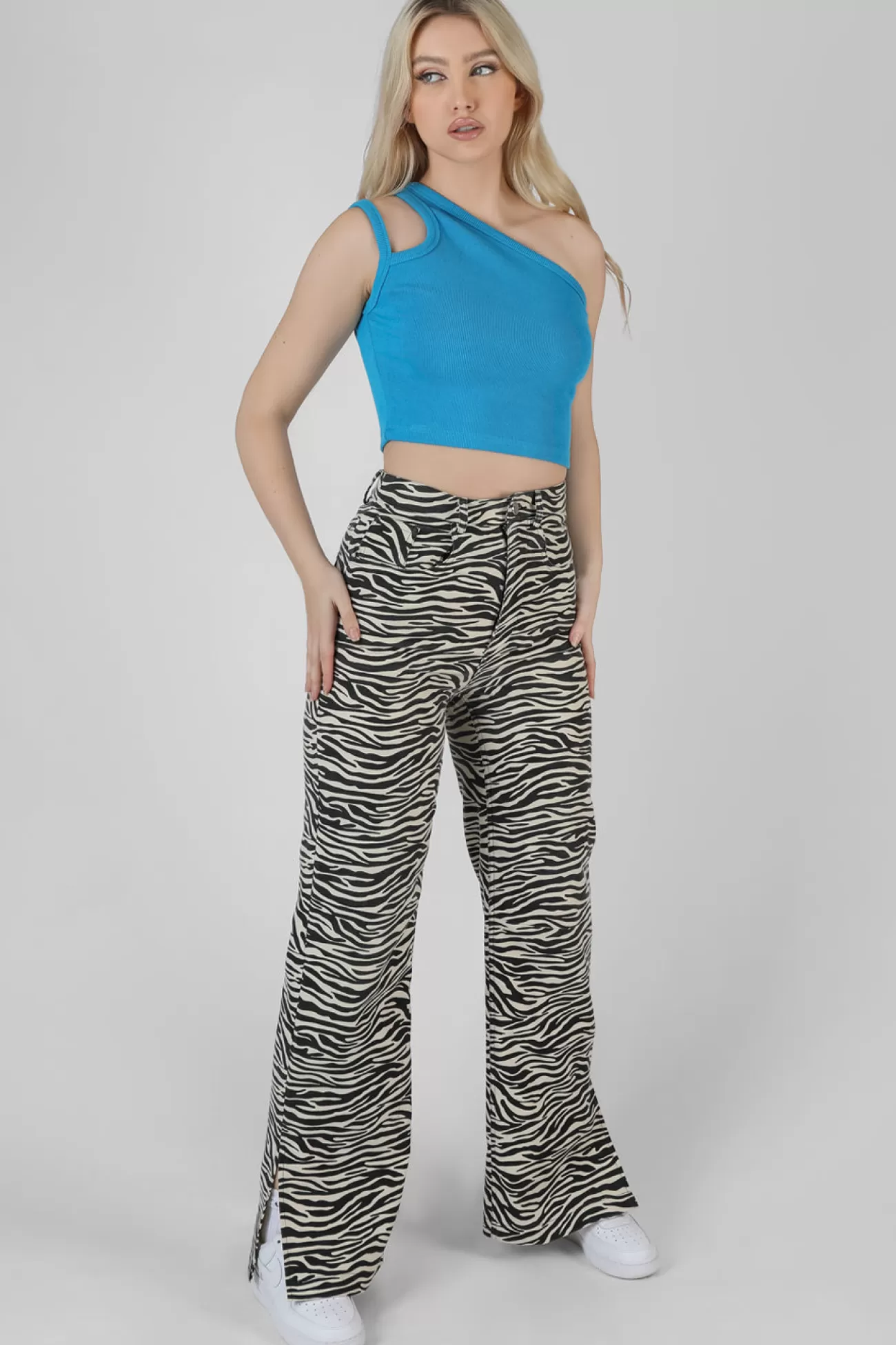 Public Desire Asymmetric Strap Top Blue Best
