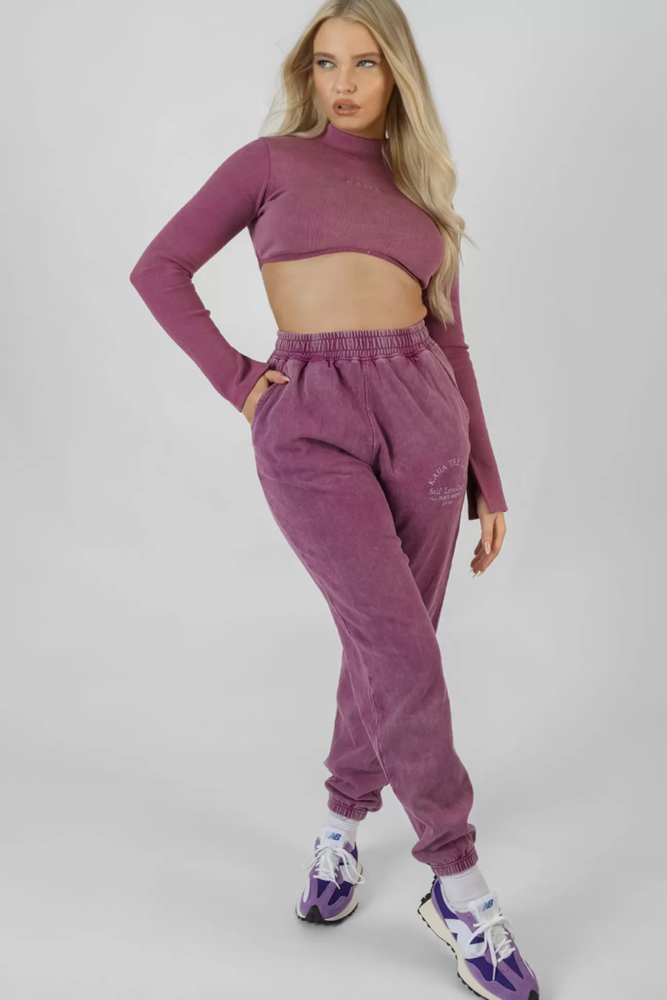 Public Desire Athleisure High Neck Underbust Top Purple Sale