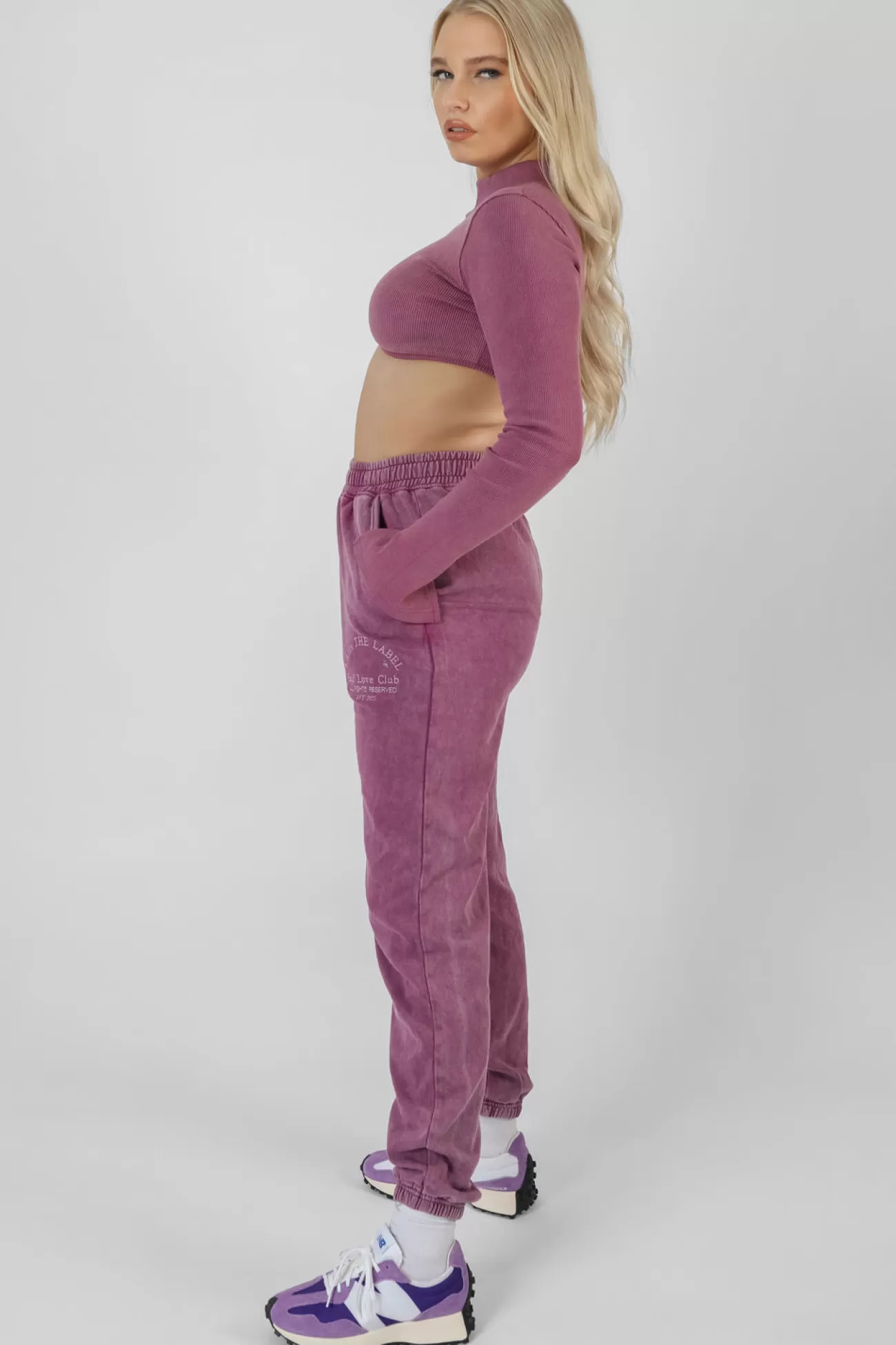 Public Desire Athleisure High Neck Underbust Top Purple Sale