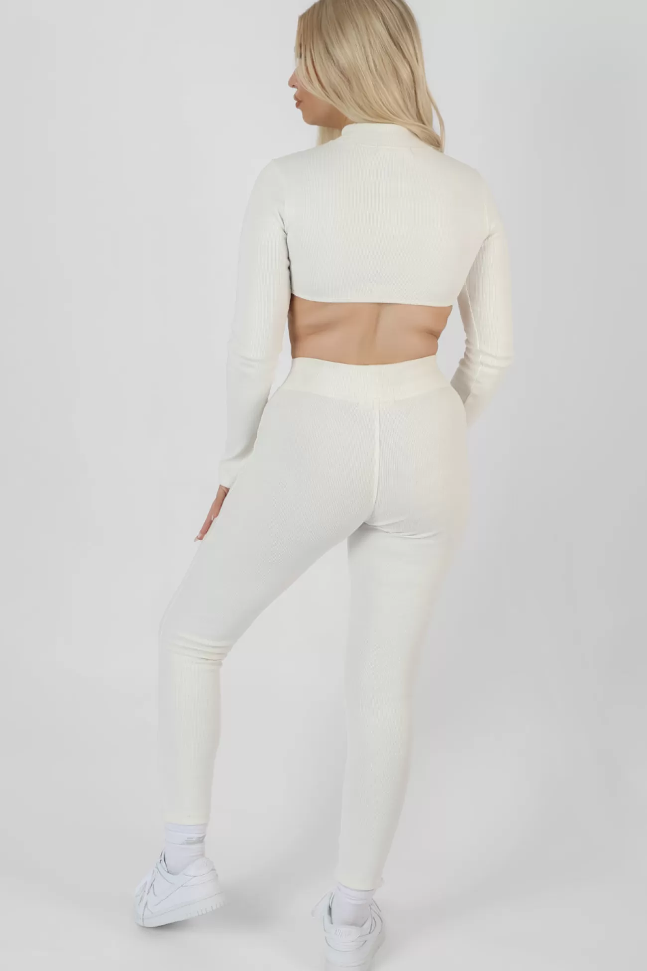 Public Desire Athleisure High Neck Underbust Top White New