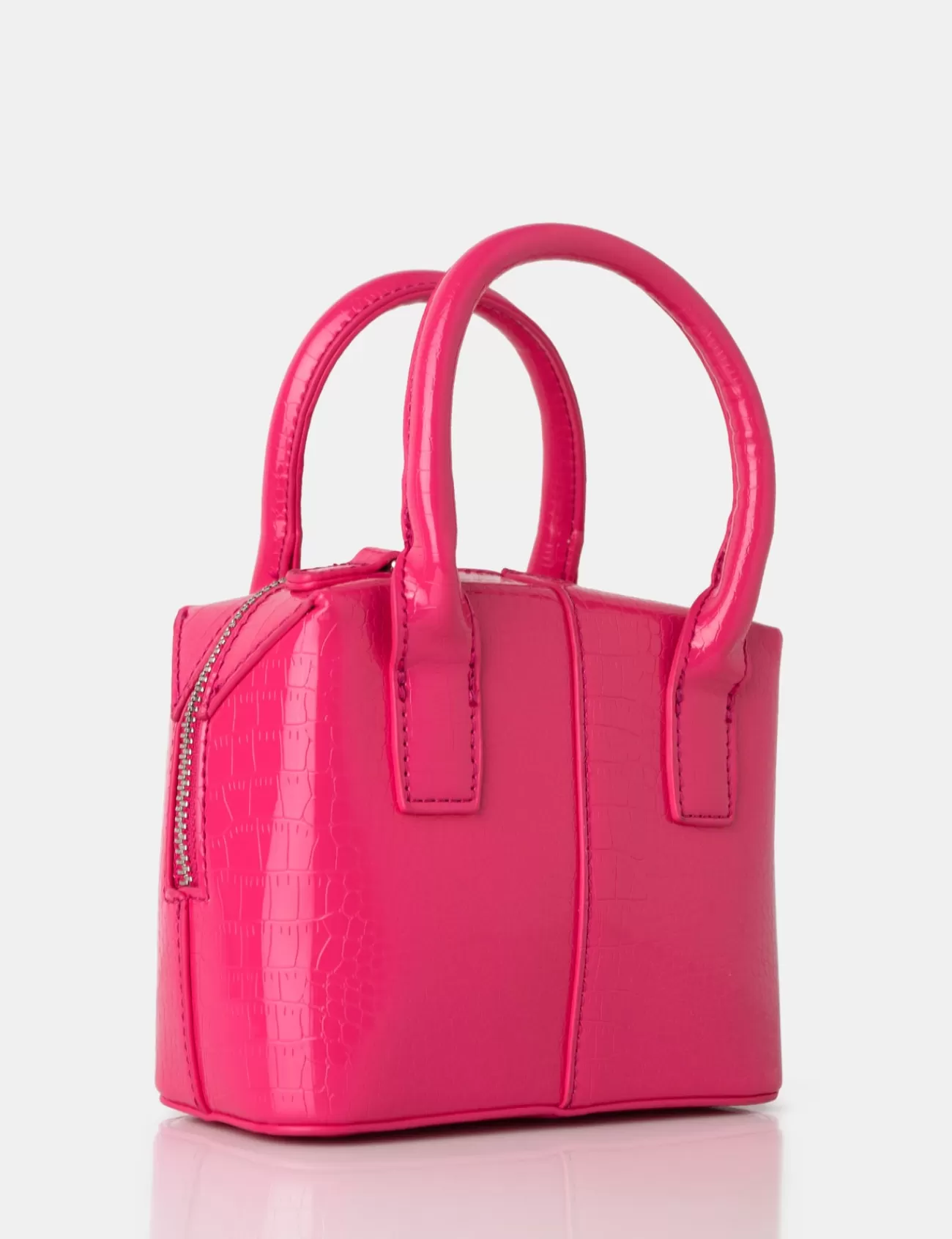 Public Desire Bode Bright Croc Square Top Handle Mini Bag Pink Outlet