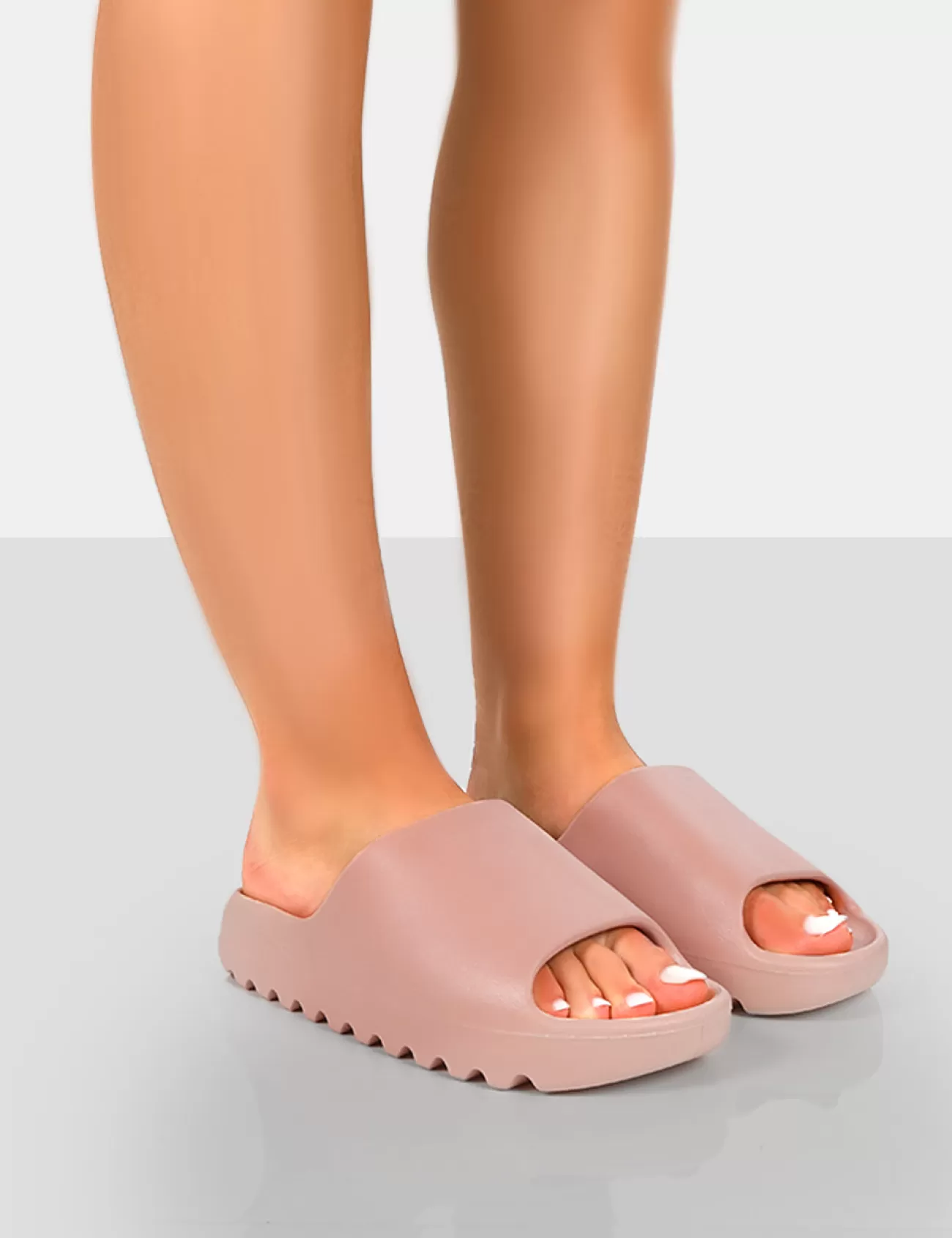 Public Desire Brady Baby Rubber Flat Slider Sandals Pink Best