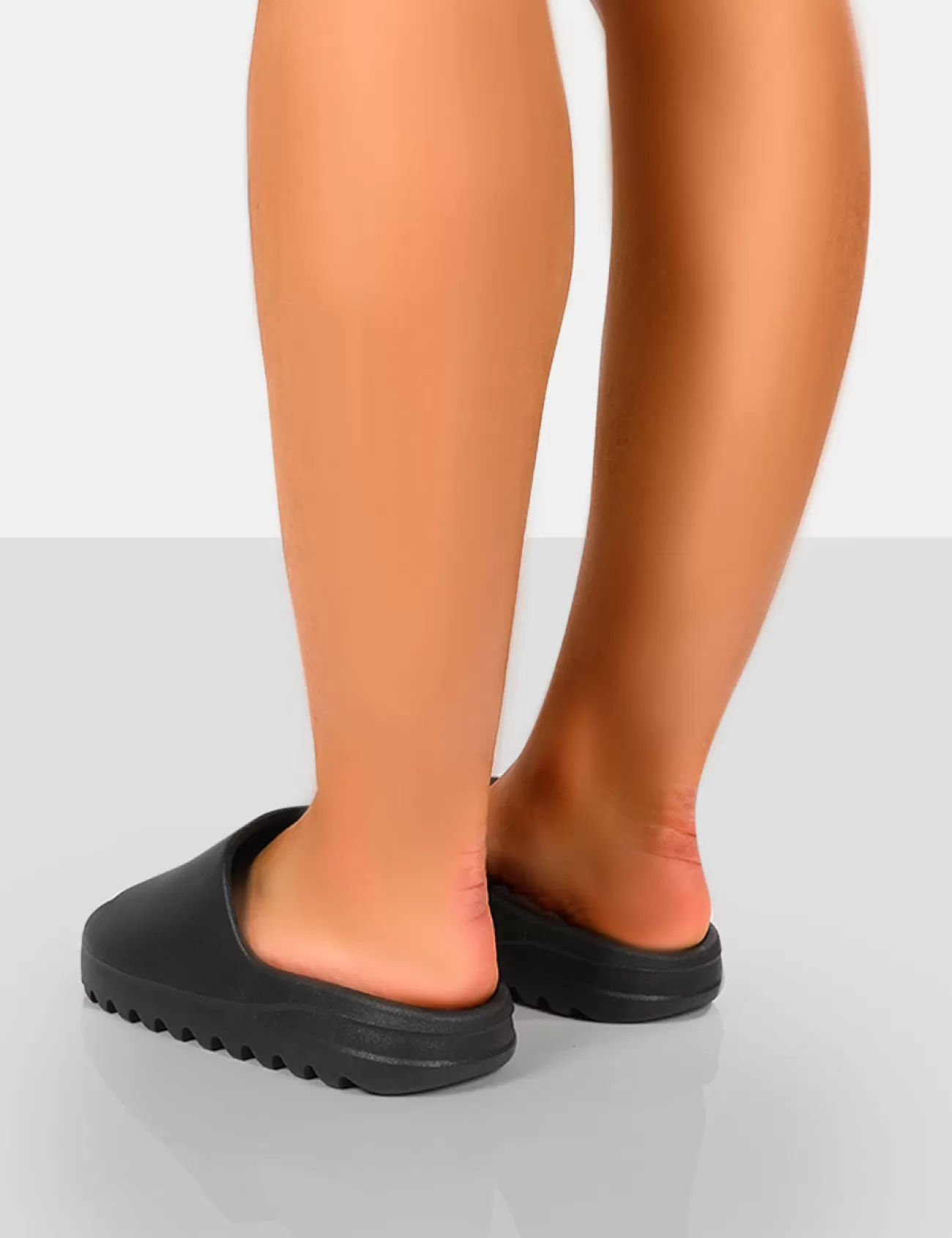 Public Desire Brady Rubber Flat Slider Sandals Black Shop
