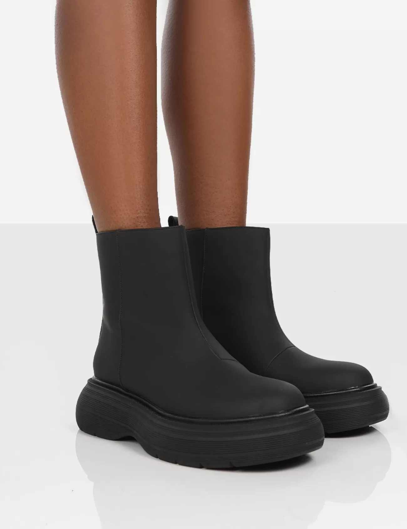 Public Desire Caia Platform Chunky Sole Ankle Boot Black Best Sale