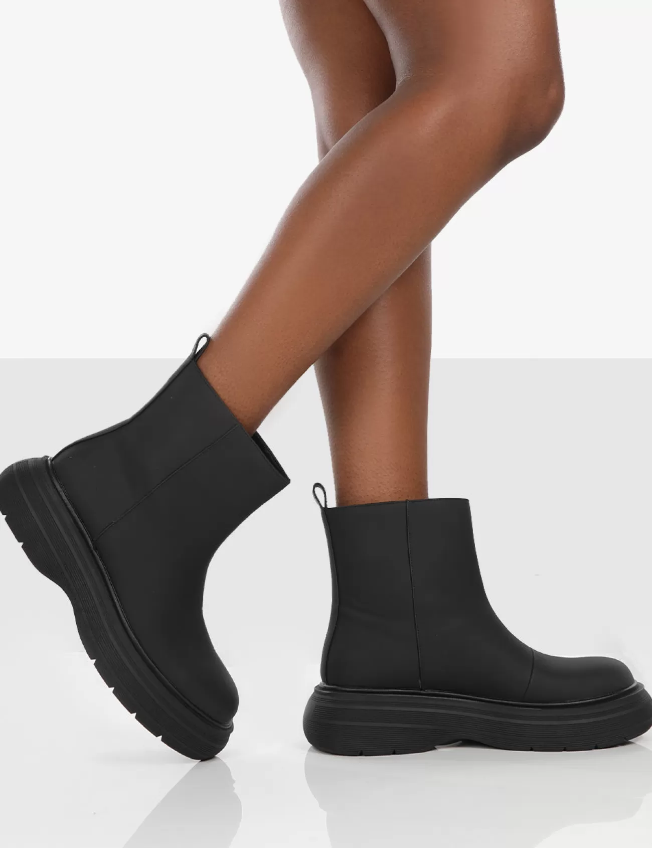 Public Desire Caia Platform Chunky Sole Ankle Boot Black Best Sale