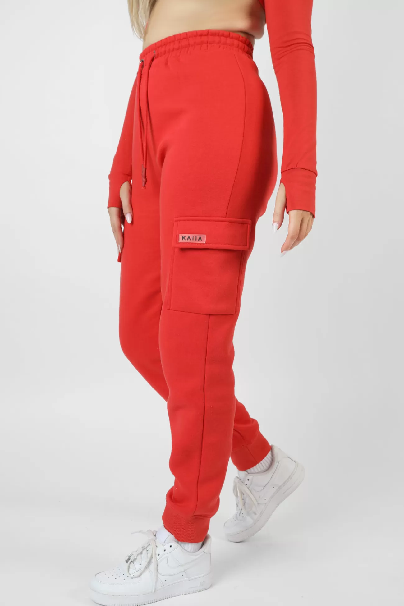 Public Desire Cargo Joggers Red Discount