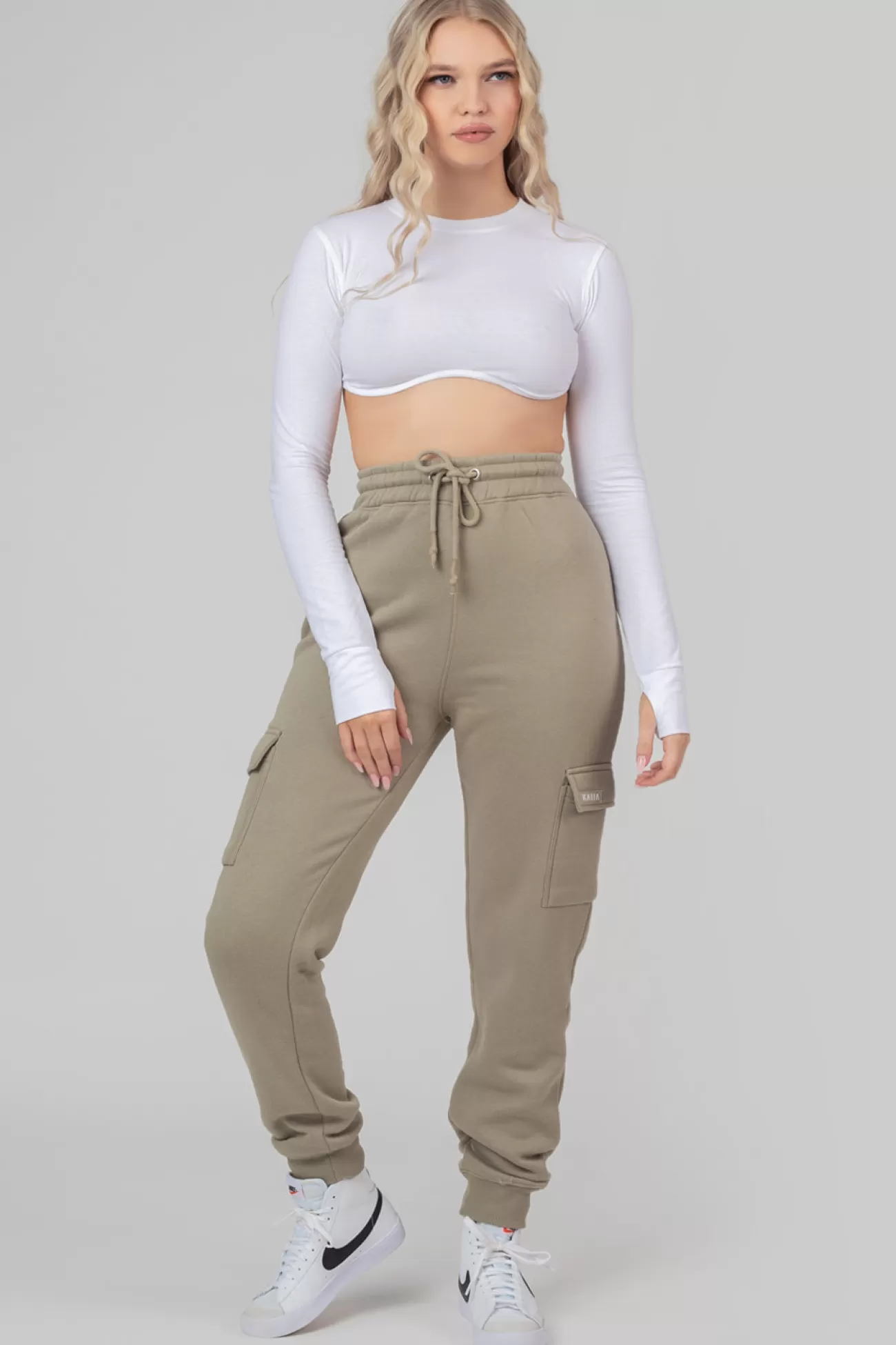 Public Desire Cargo Joggers Elm Khaki Sale
