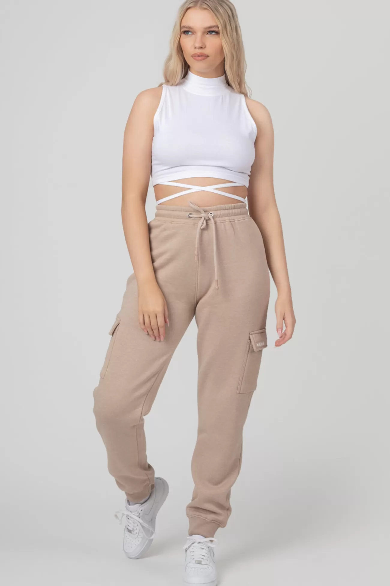 Public Desire Cargo Joggers Light Taupe Online