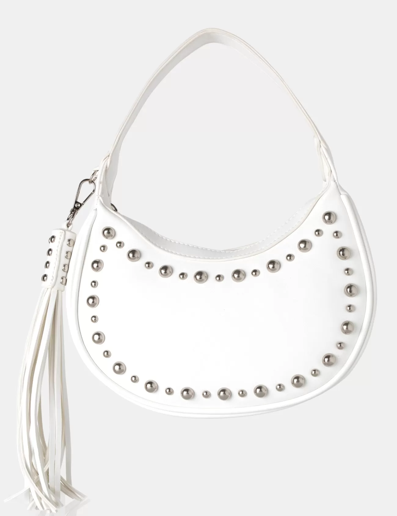 Public Desire Cato Pu Studded Tassel Boho Shoulder Bag White Cheap