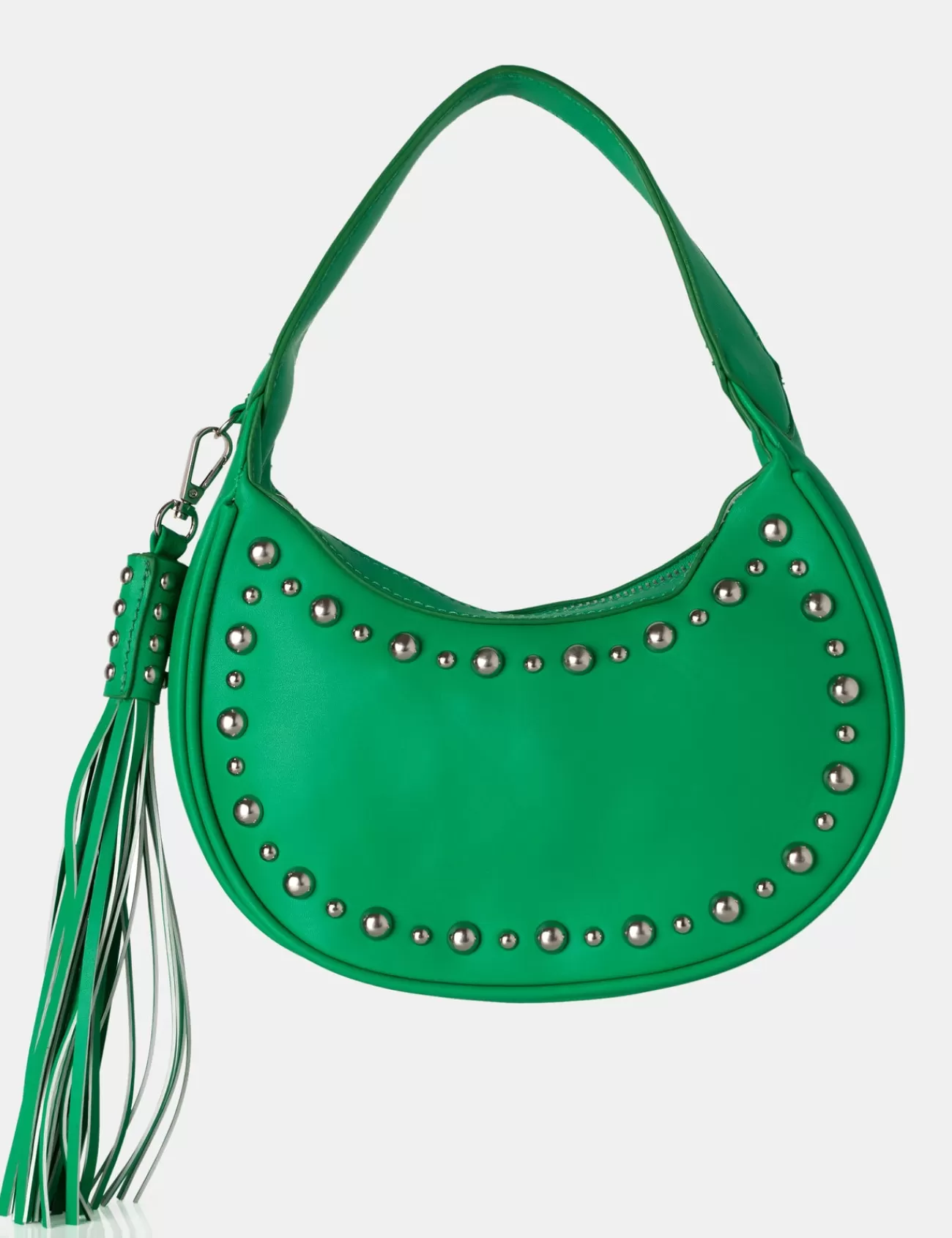 Public Desire Cato Pu Studded Tassel Boho Shoulder Bag Green Best