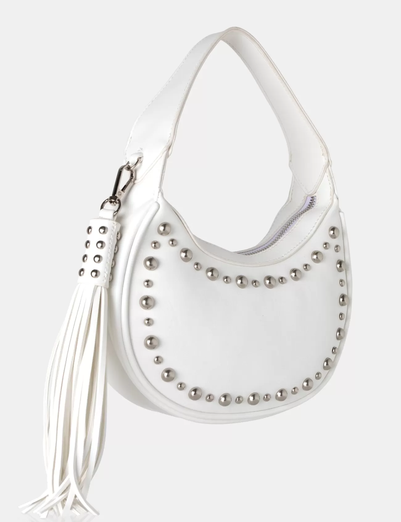 Public Desire Cato Pu Studded Tassel Boho Shoulder Bag White Cheap
