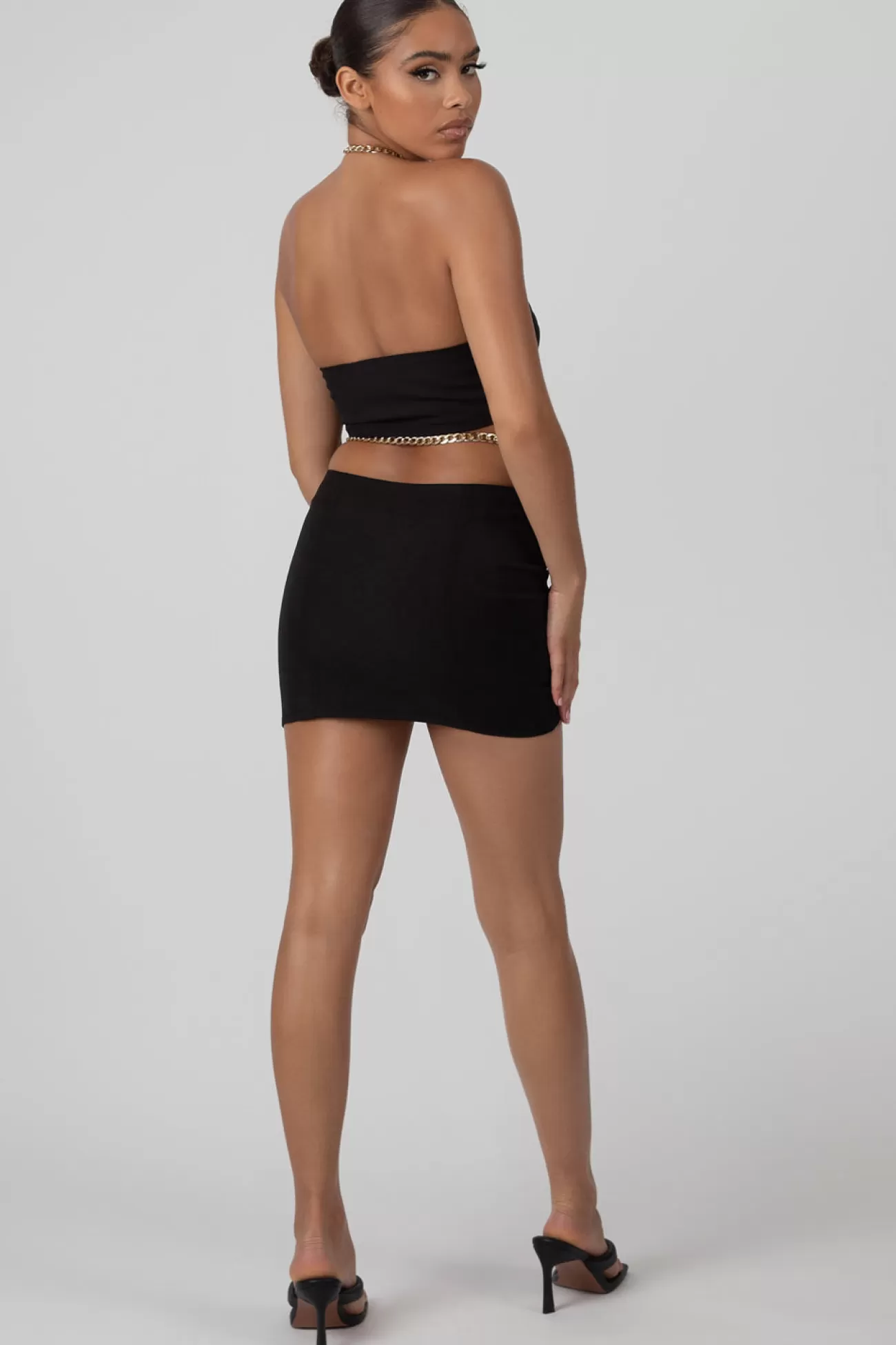 Public Desire Chain Waist Mini Skirt Black Cheap