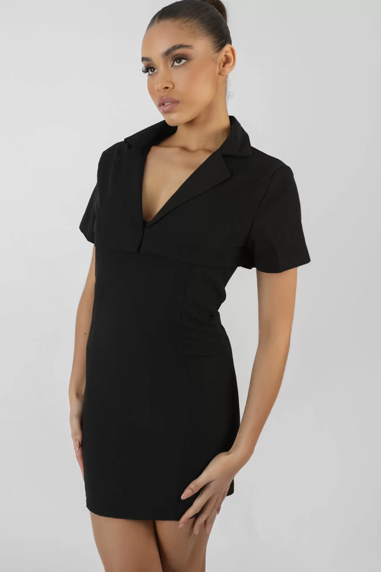 Public Desire Cropped Layer Blazer Mini Dress Black Discount