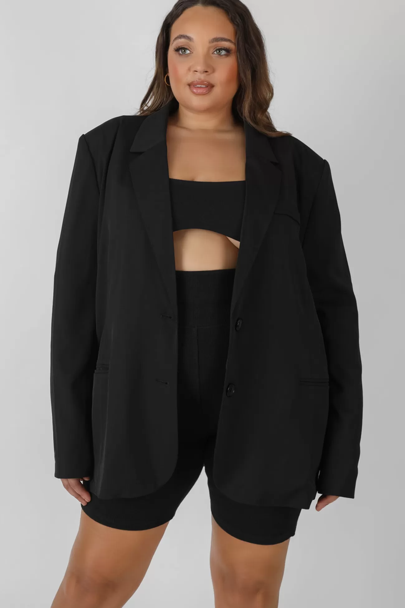 Public Desire Curve Longline Blazer Black Sale