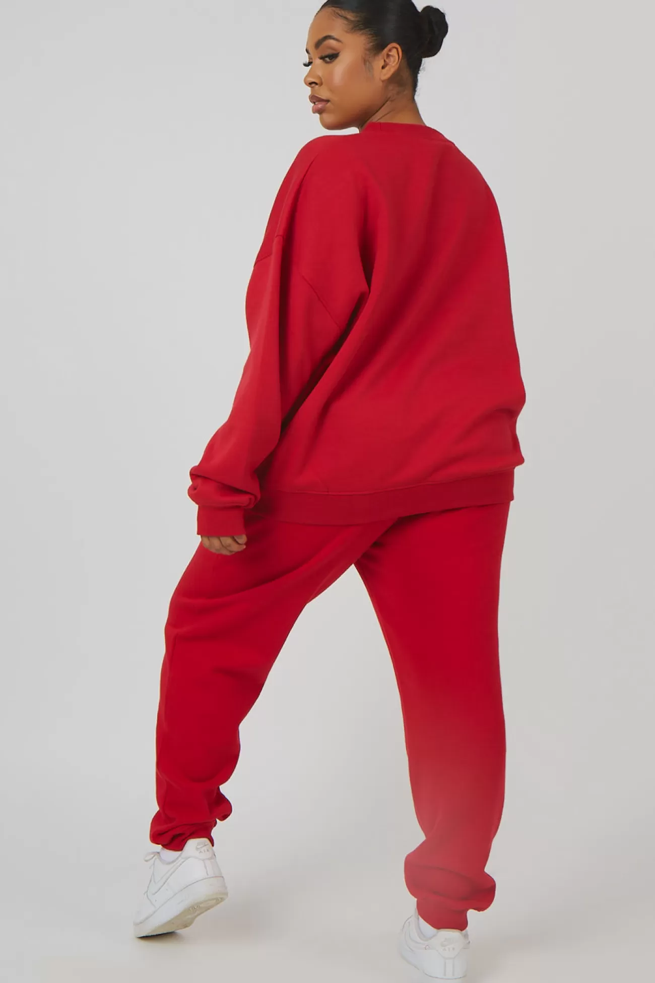 Public Desire Curve Oversized Embroide Slogan 90S Joggers Red Fashion