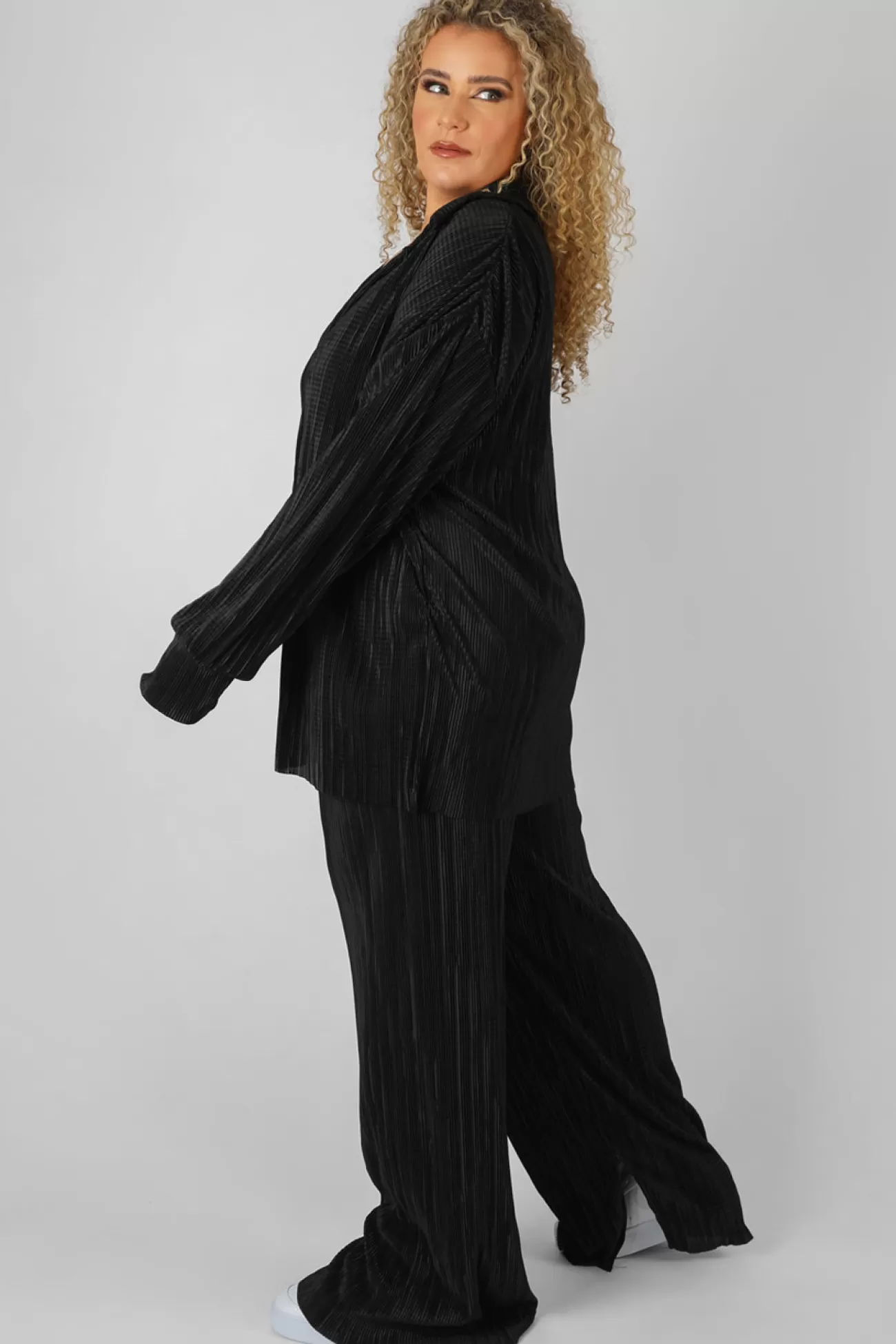 Public Desire Curve Plisse Trouser Black Fashion