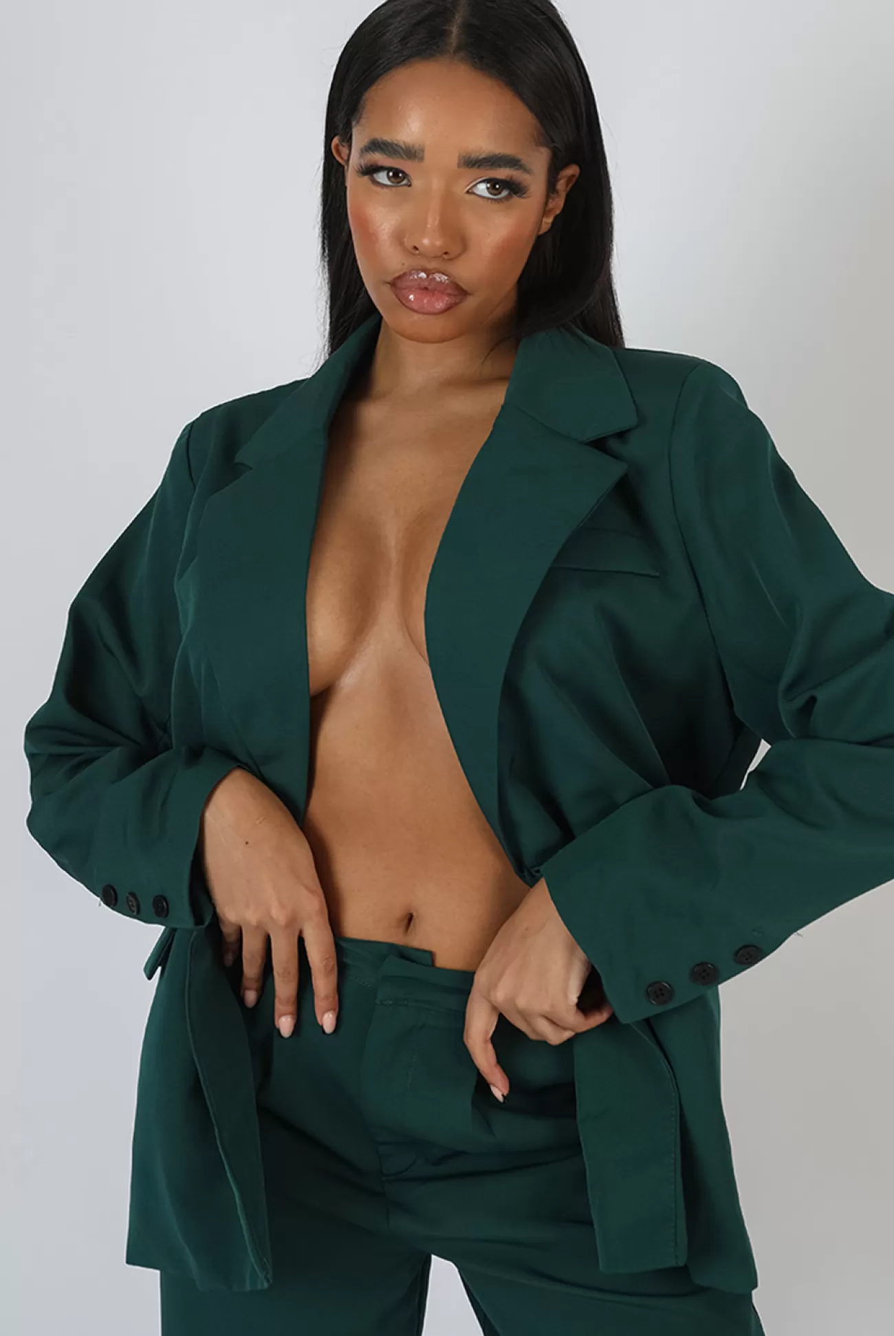 Public Desire Dad Blazer Forest Green Forestgreen Store