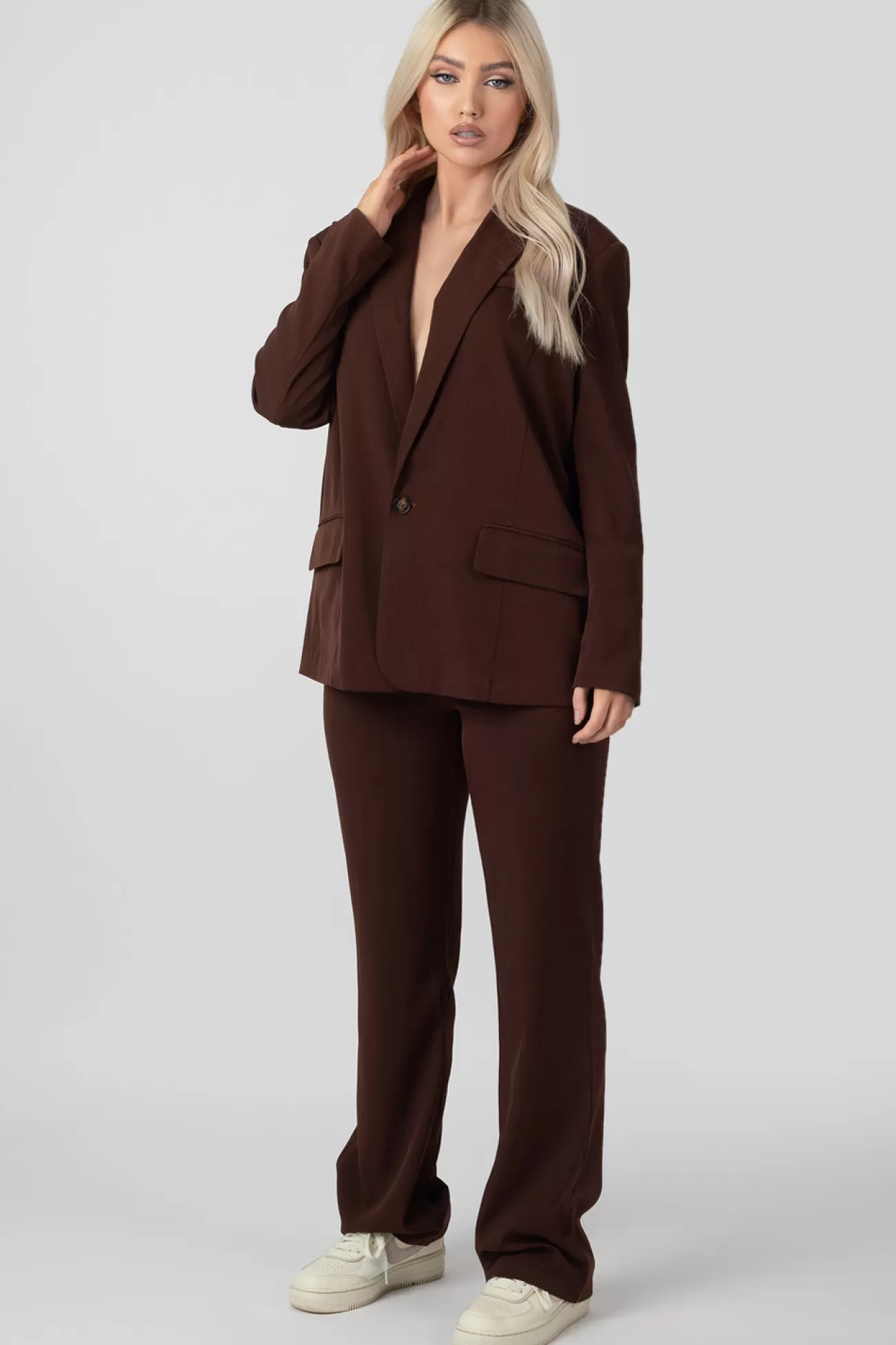 Public Desire Dad Trouser Chocolate Brown Cheap