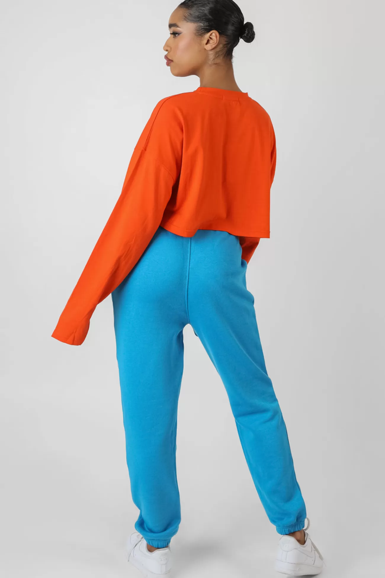Public Desire Detroit Super Cropped Long Sleeve T-Shirt Orange Outlet