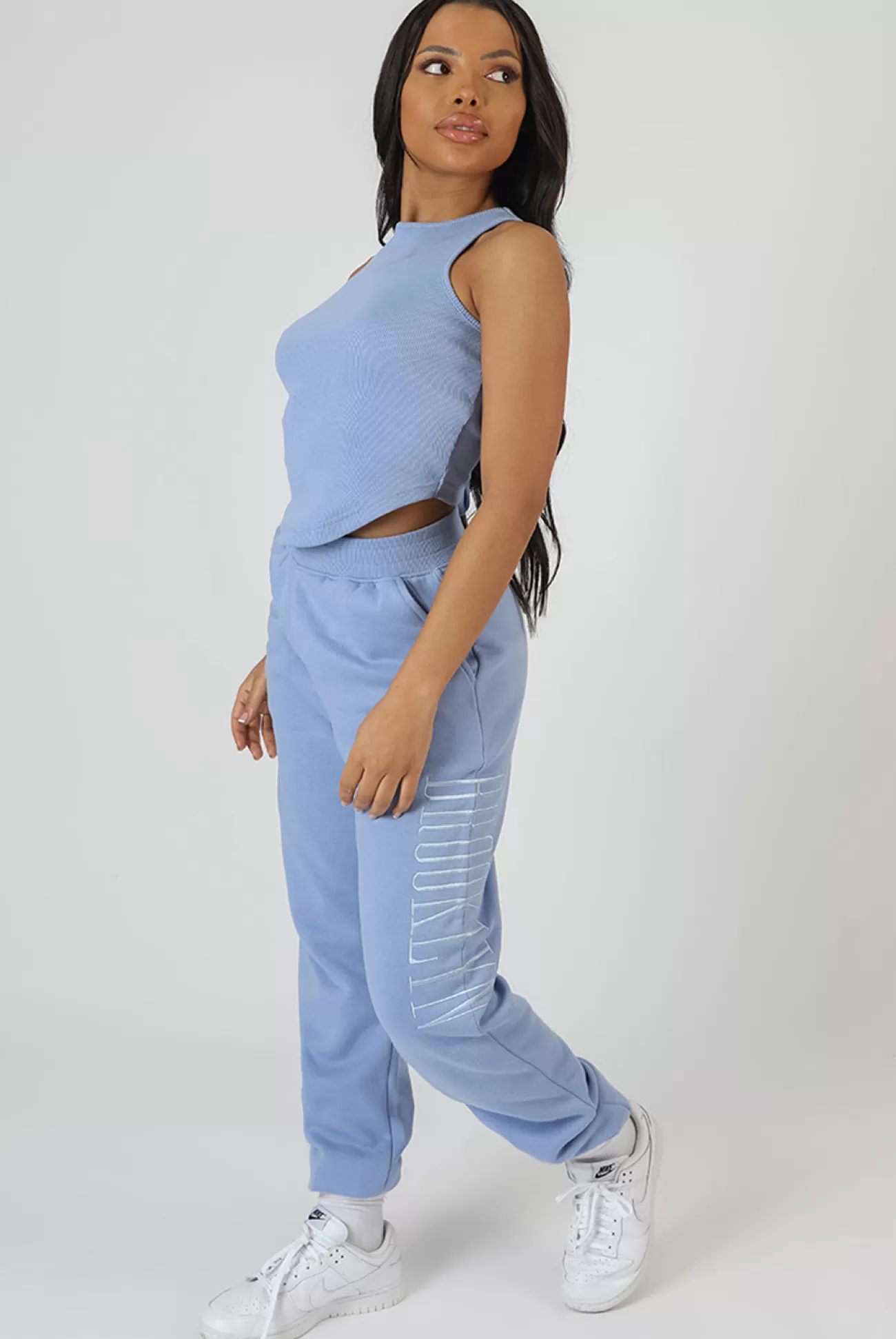 Public Desire Dipped Hem Racer Top Bluebell Cheap