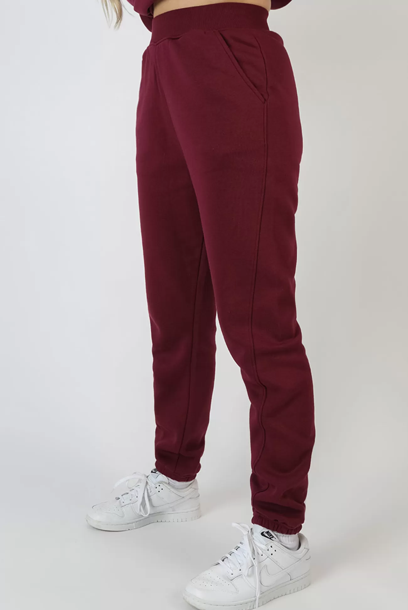 Public Desire Embroidered Pocket 90's Joggers Berry Hot