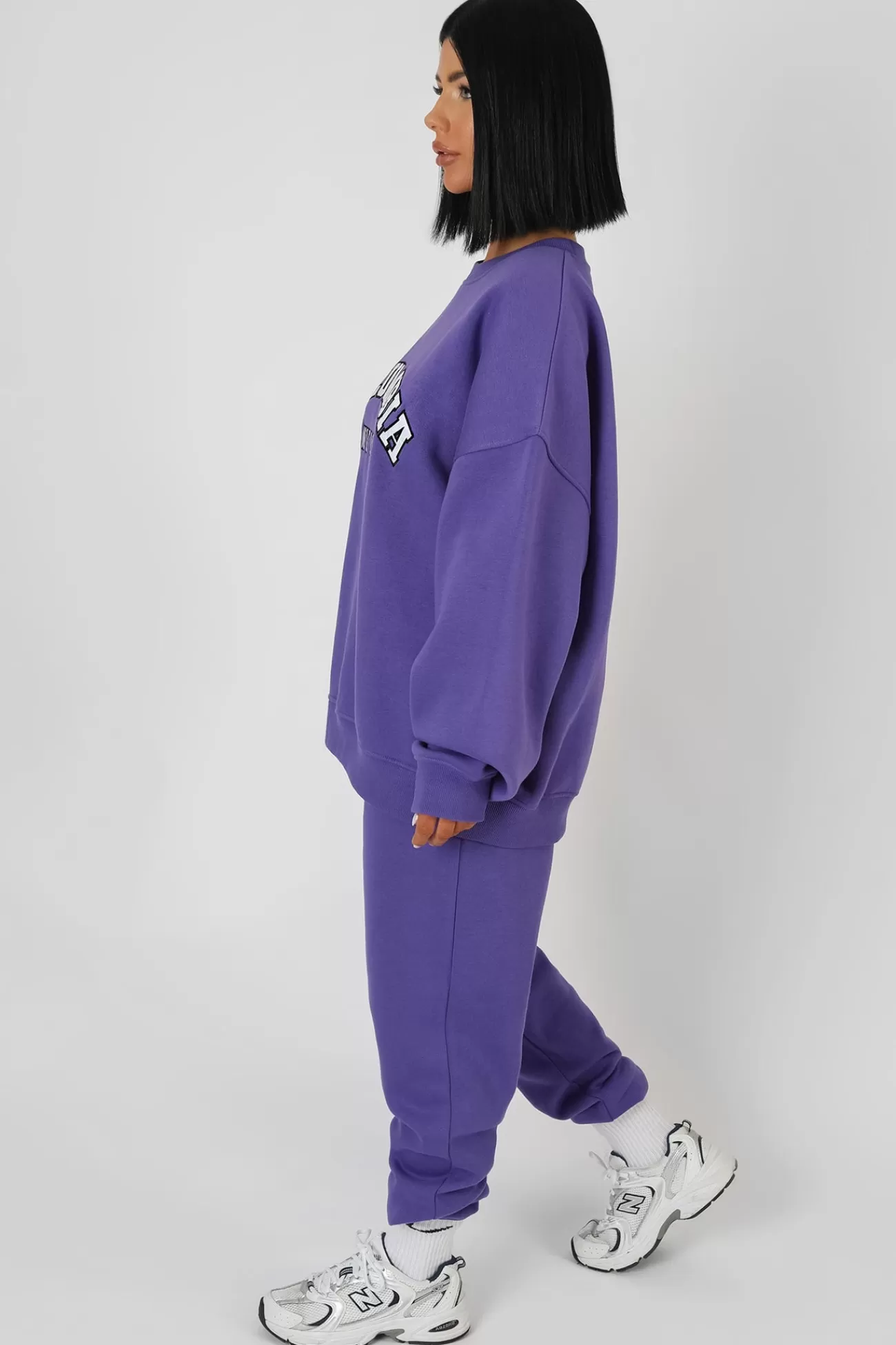 Public Desire Embroidered Slogan 90's Jogger Purple Hot