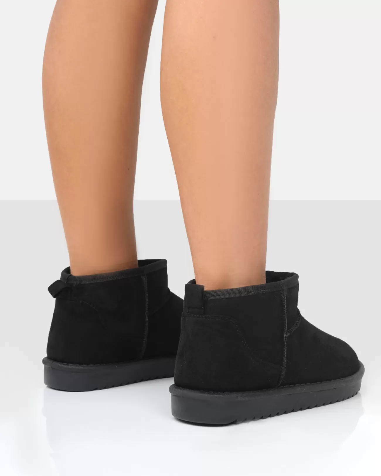 Public Desire Frosty Black Faux Suede Ultra Mini Ankle Boots Online