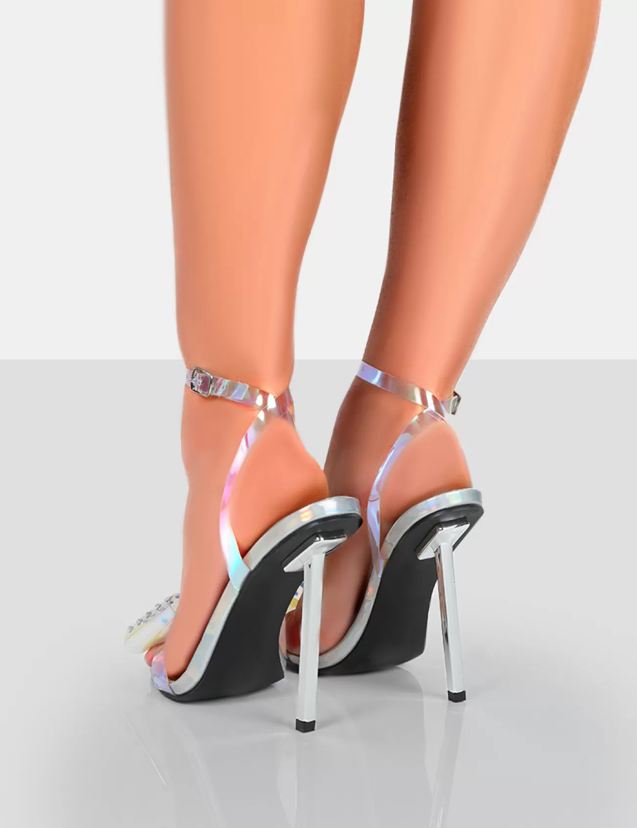 Public Desire Gigi Pu Stiletto Bow Heels Iridescent Store