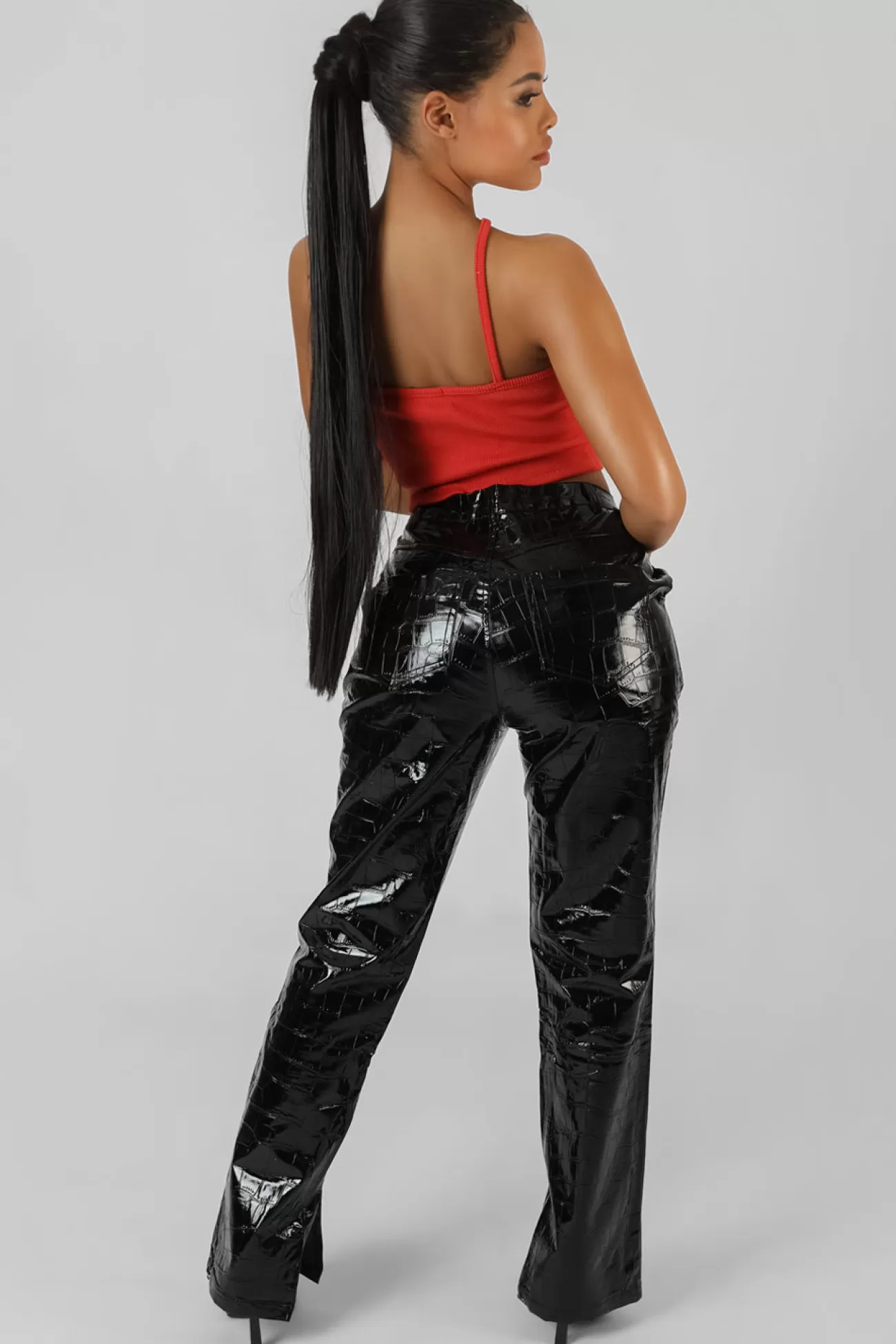 Public Desire Halter Neck Strappy Crop Top Coral Best