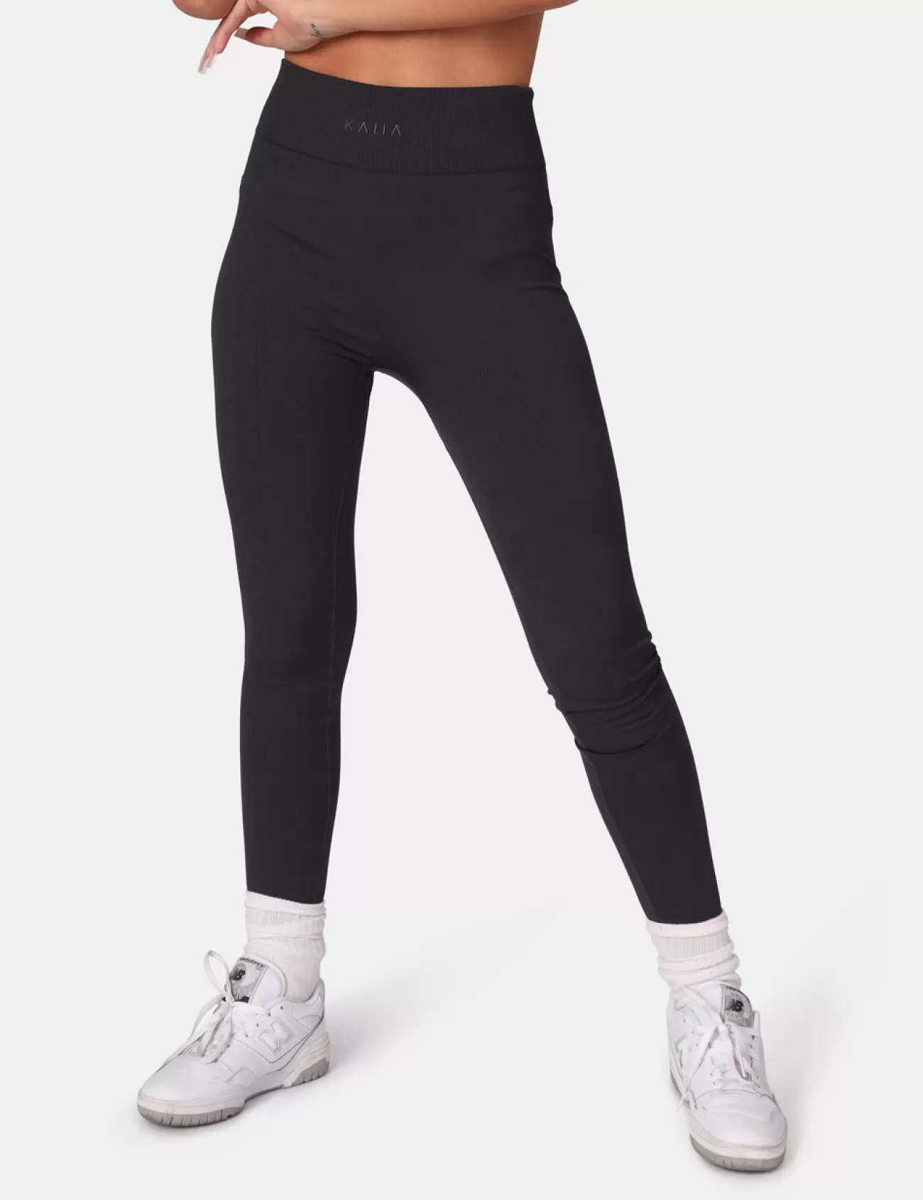 Public Desire Kaiia Premium Rib Seamless Leggings Ink Blue Black Sale