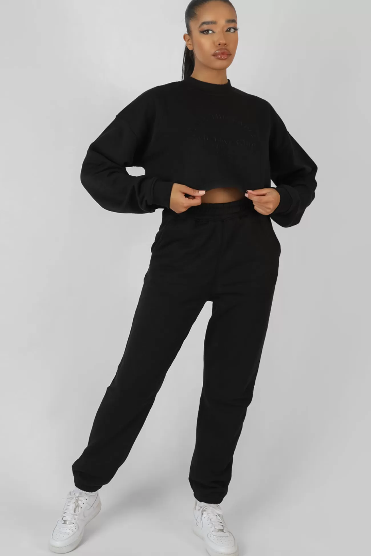 Public Desire Kaiia Self Love Club Joggers Black Fashion