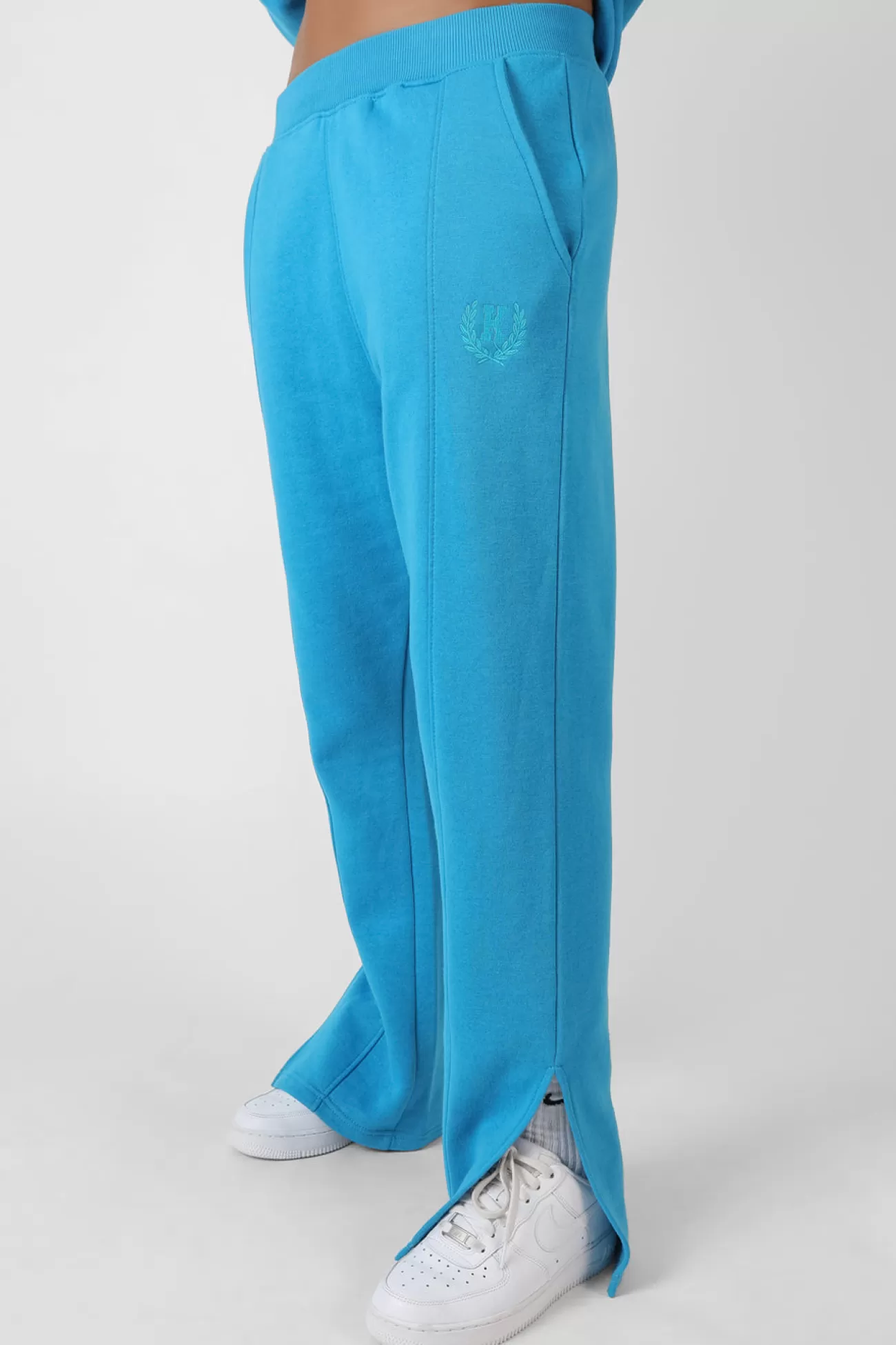Public Desire Kaiia Tonal Embroidered Joggers Blue Store