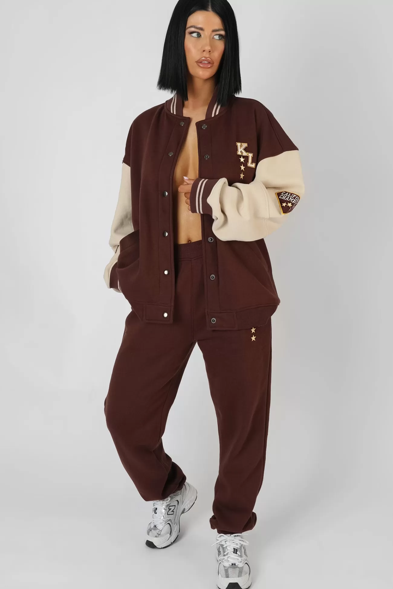 Public Desire Kaiia Varsity 90's Jogger Chocolate Store