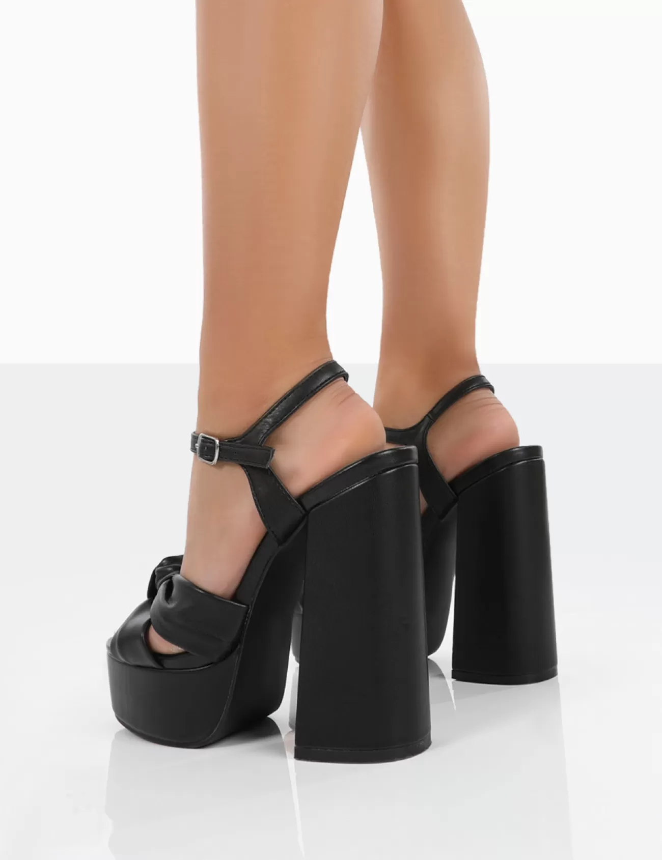 Public Desire Kiss Pu Platform Sandal High Heels Black Sale