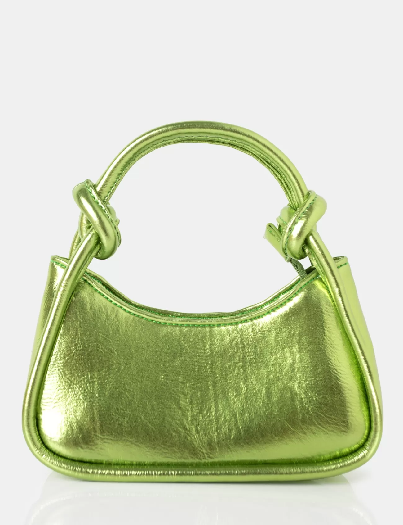 Public Desire Knot Metallic Pu Knotted Top Handle Grab Bag Green Best Sale