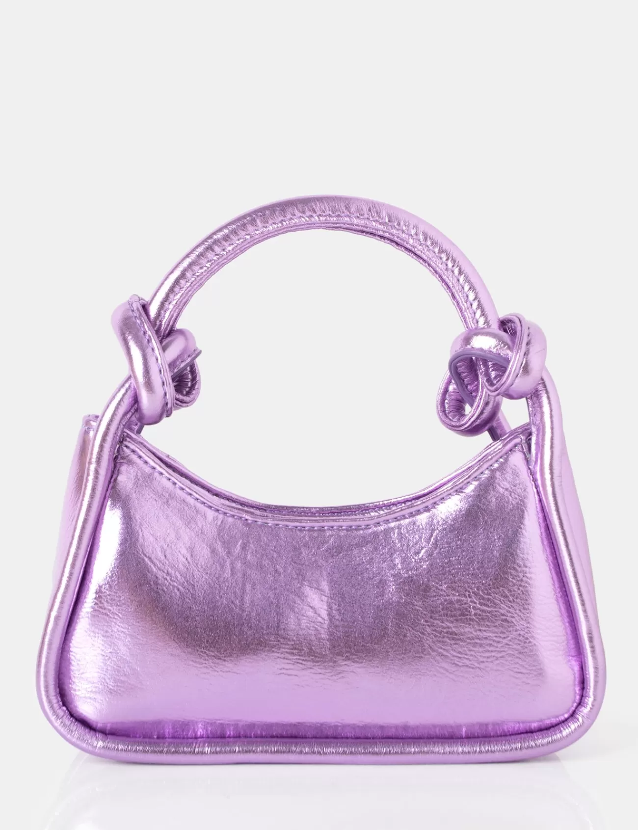 Public Desire Knot Metallic Pu Knotted Top Handle Grab Bag Purple Cheap