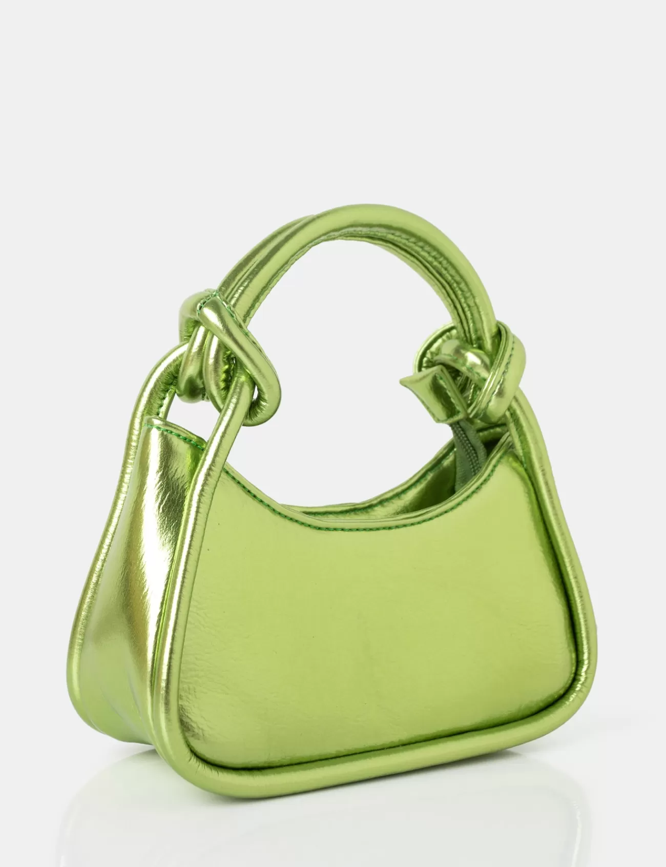 Public Desire Knot Metallic Pu Knotted Top Handle Grab Bag Green Best Sale