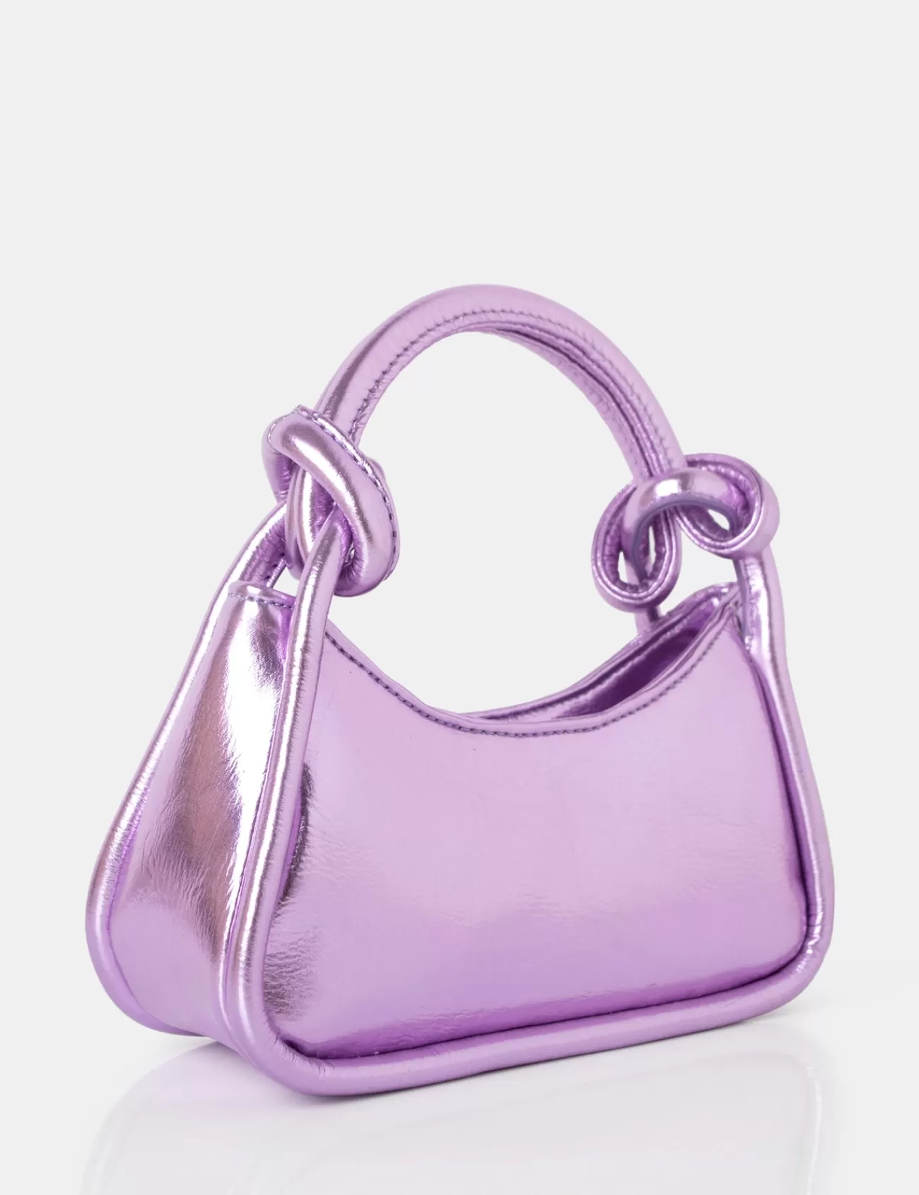 Public Desire Knot Metallic Pu Knotted Top Handle Grab Bag Purple Cheap