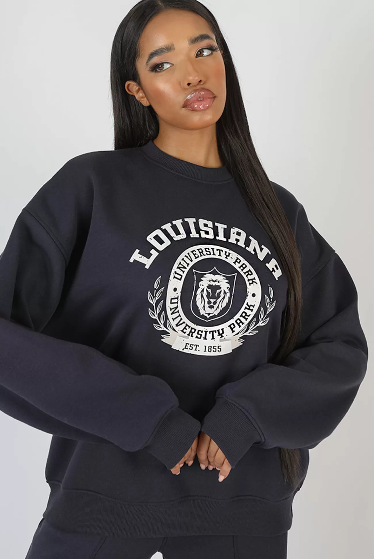 Public Desire Louisiana Graphic Sweatshirt Ink Blue Inkblue New