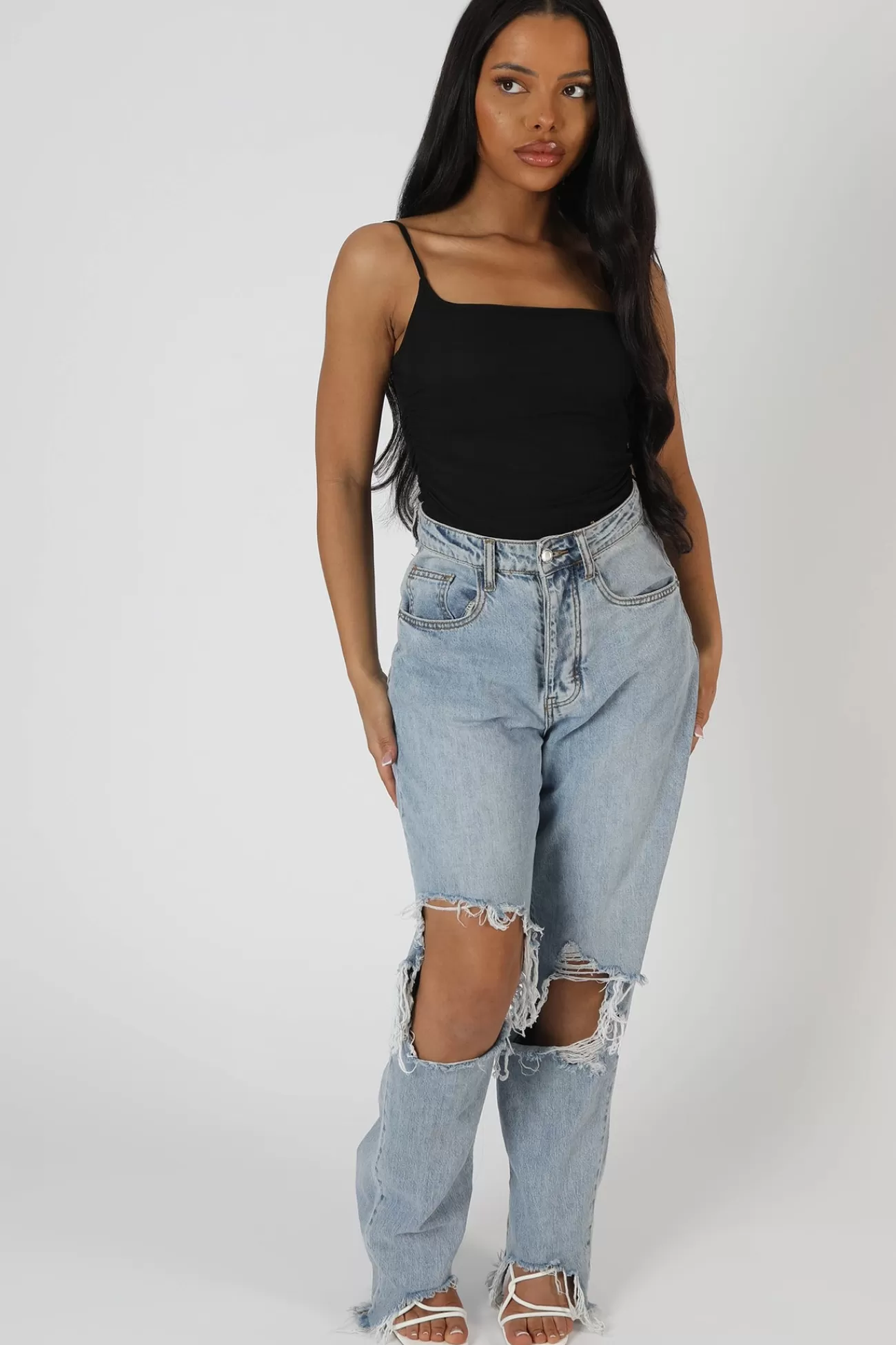Public Desire Mesh Ruched Bodysuit Black Flash Sale