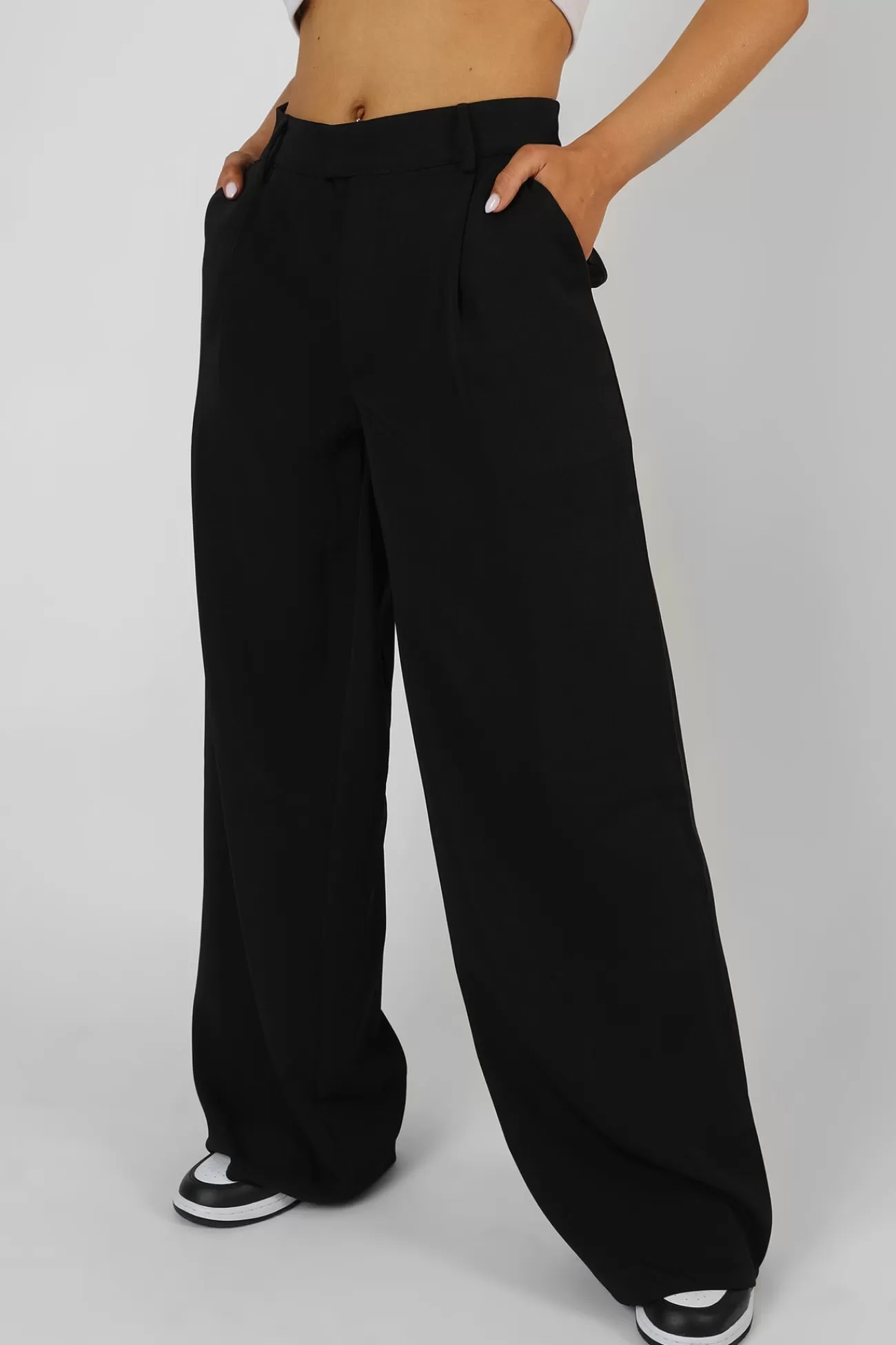 Public Desire Mid Rise Tailored Trousers Black Best