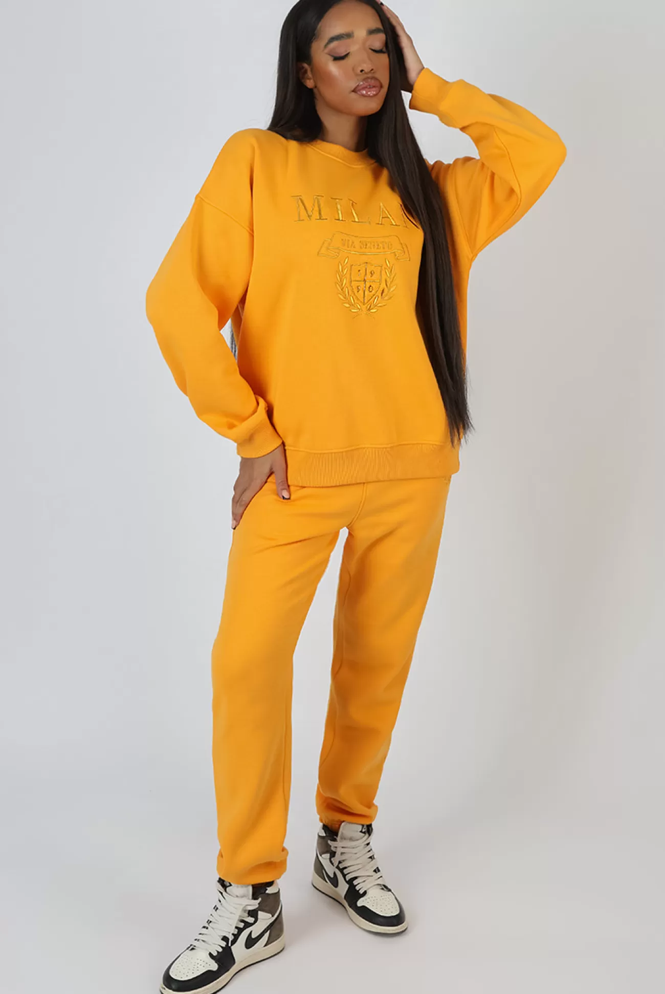 Public Desire Milan Tonal Embroidered Joggers Mango Outlet