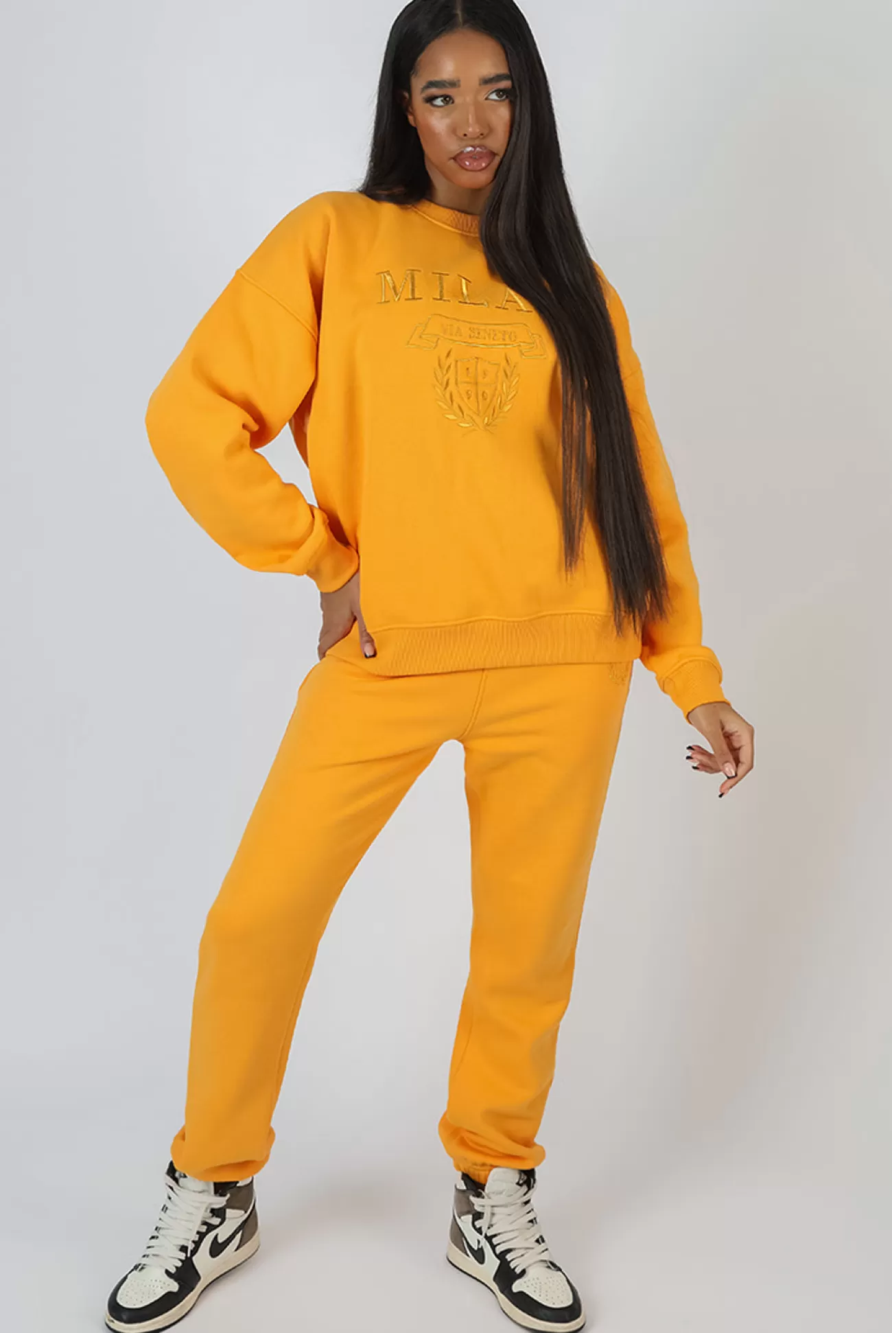 Public Desire Milan Tonal Embroidered Joggers Mango Outlet