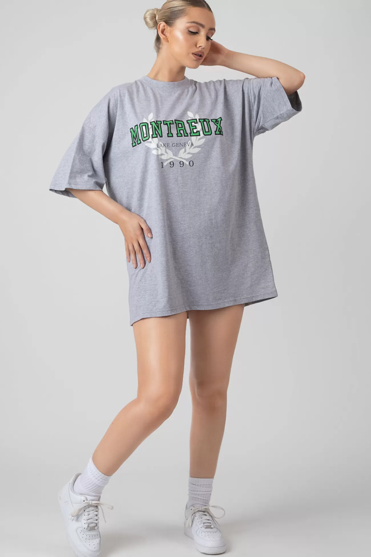 Public Desire Montreux T Shirt Dress Grey Sale