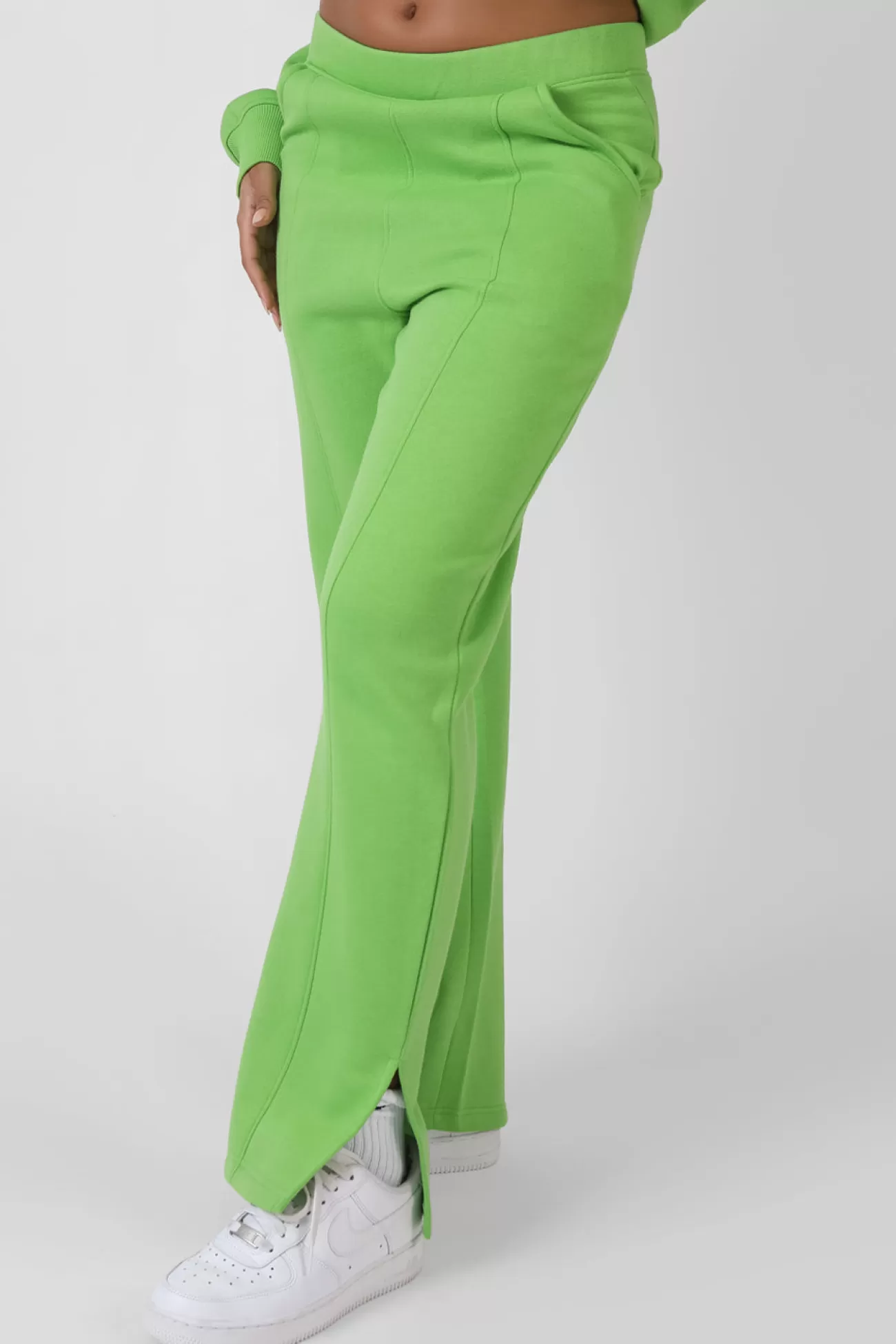 Public Desire New York Split Hem Straight Joggers Green Lime Cheap