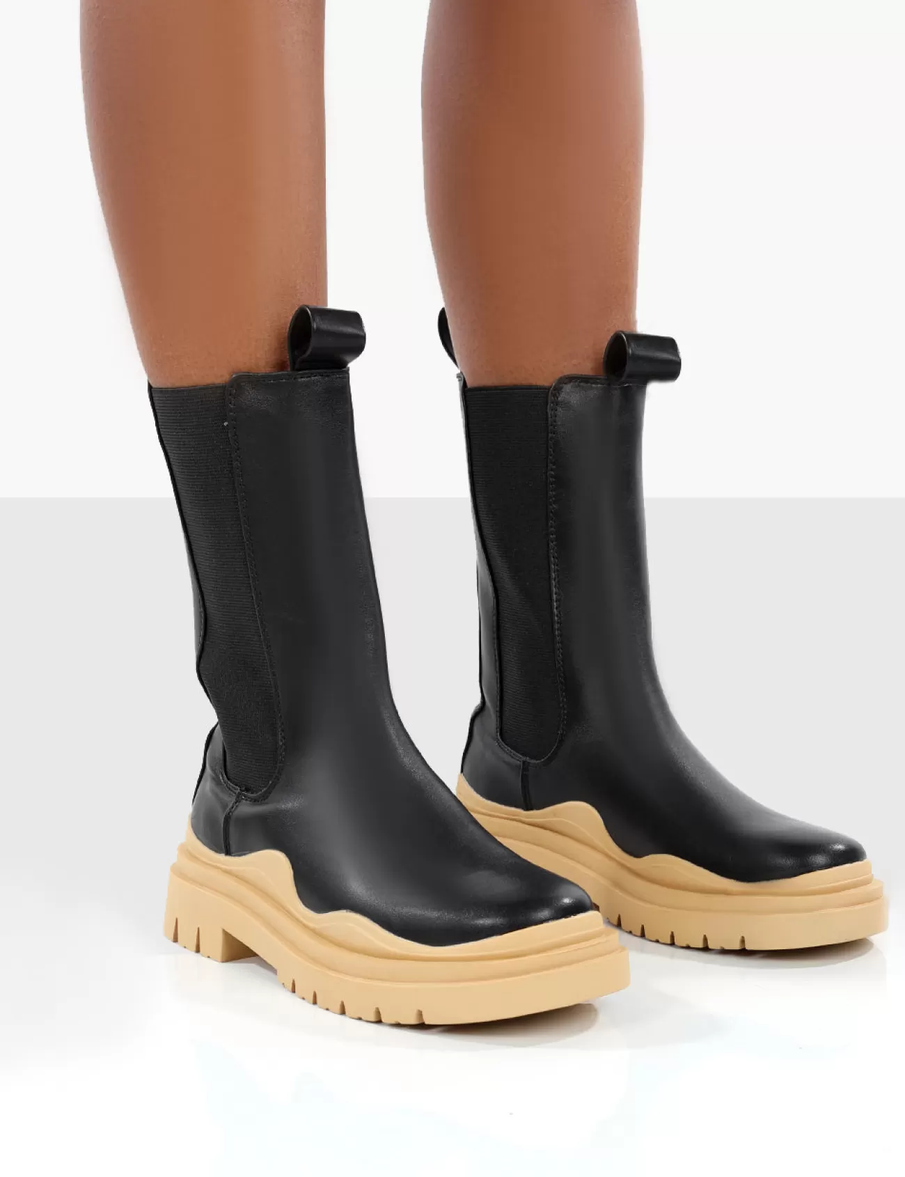Public Desire Oakley And Butter Platform Chunky Sole Ankle Boots Black New
